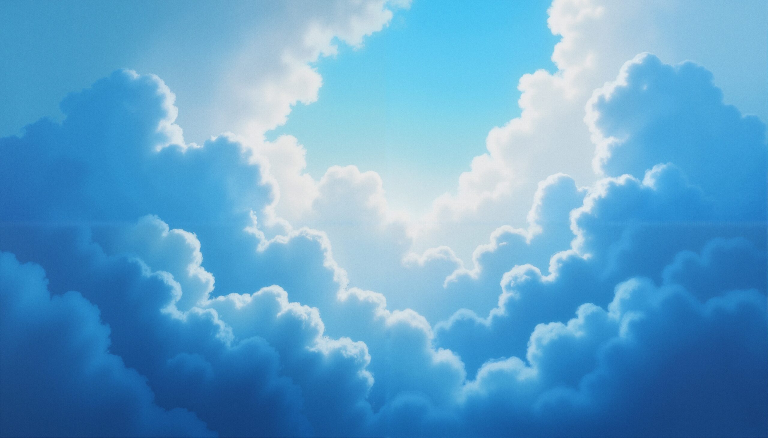 Bright Blue Sky with Clouds