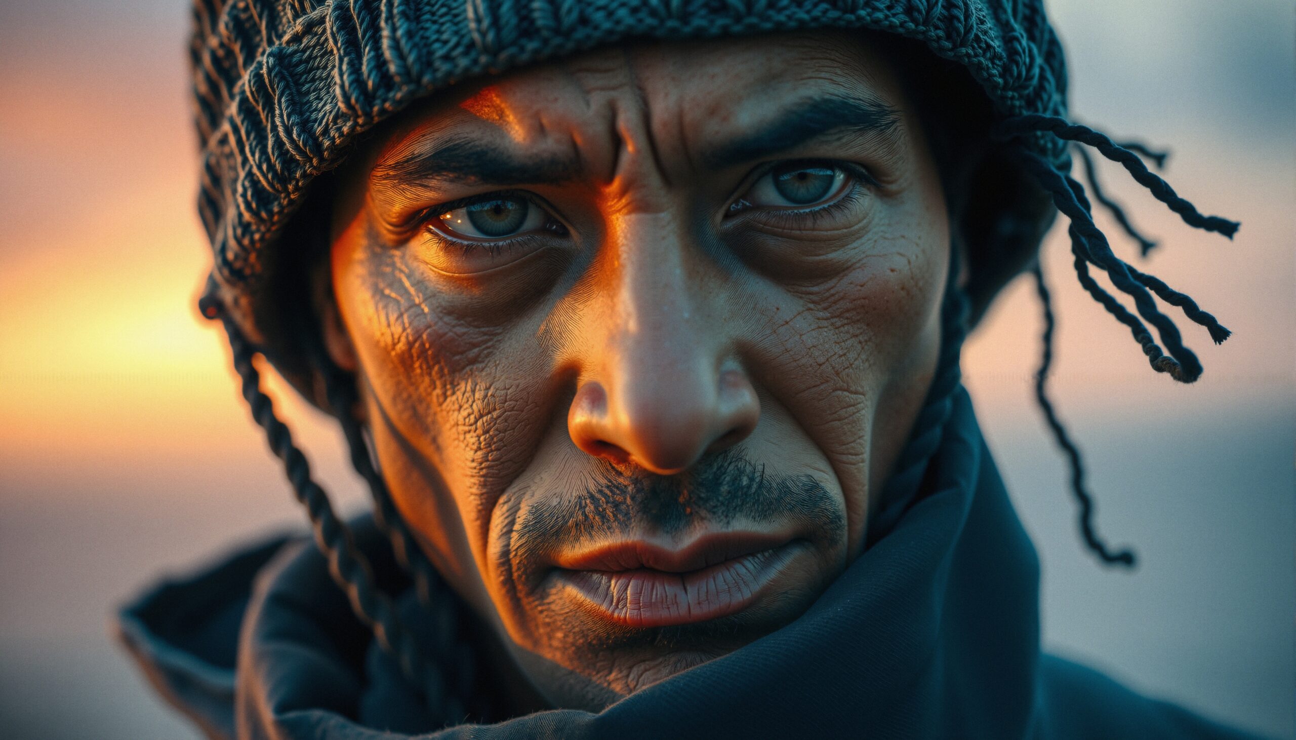 Intense Gaze at Twilight Hour