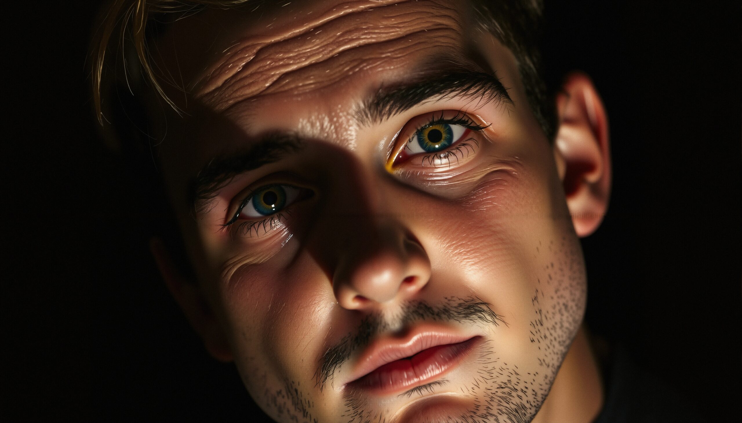 Dramatic Portrait in Shadow Light