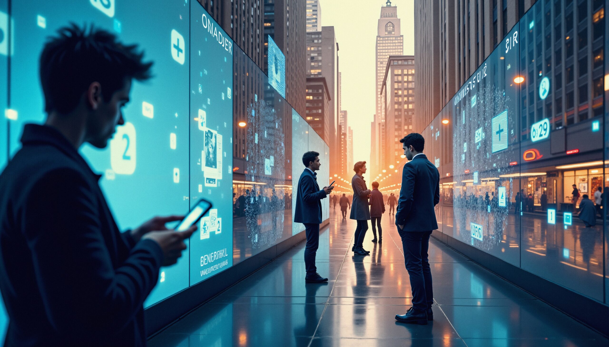 Futuristic Digital Urban Street Scene