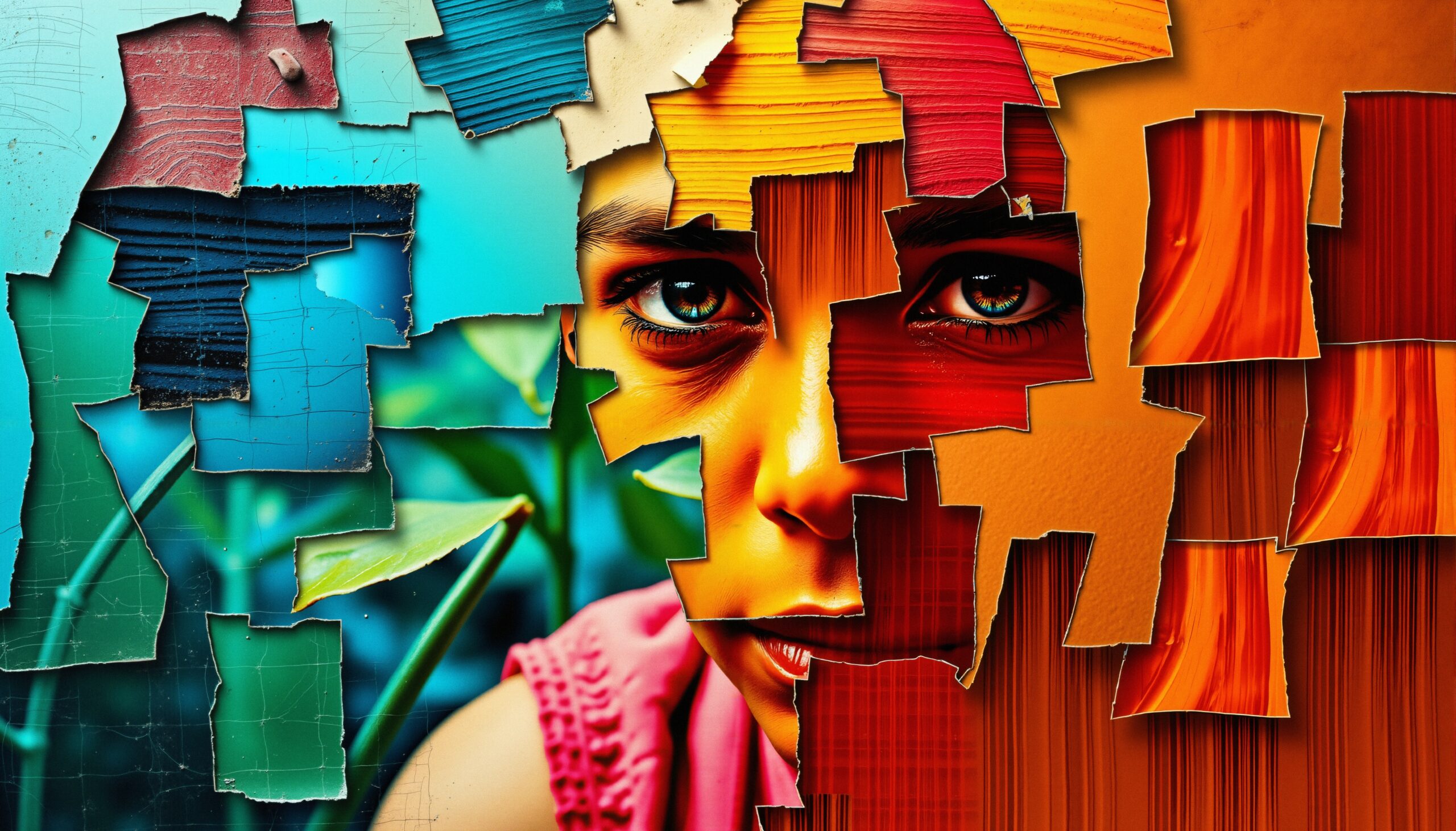 Colorful Collage Portrait Art