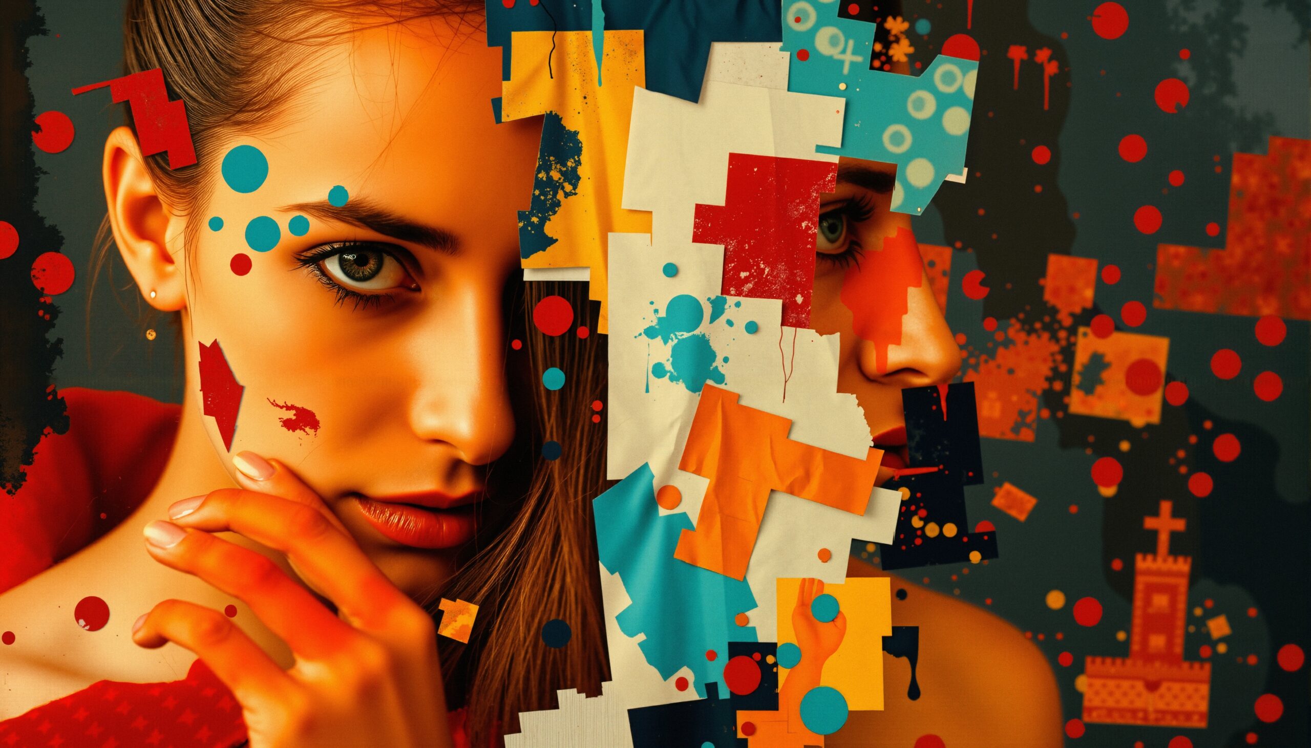 Colorful Abstract Fragmented Portrait