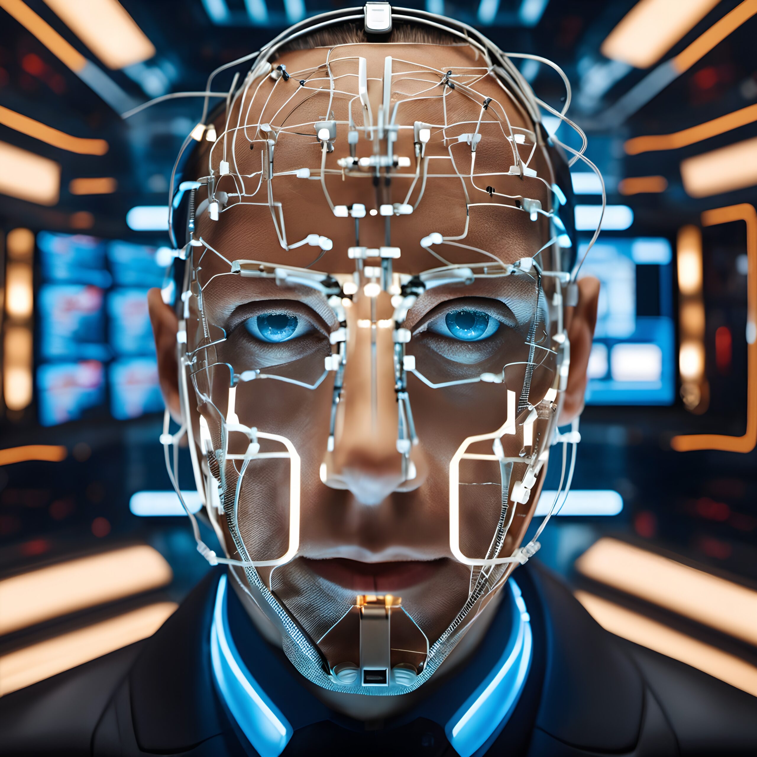 Futuristic Cybernetic Human Close-up