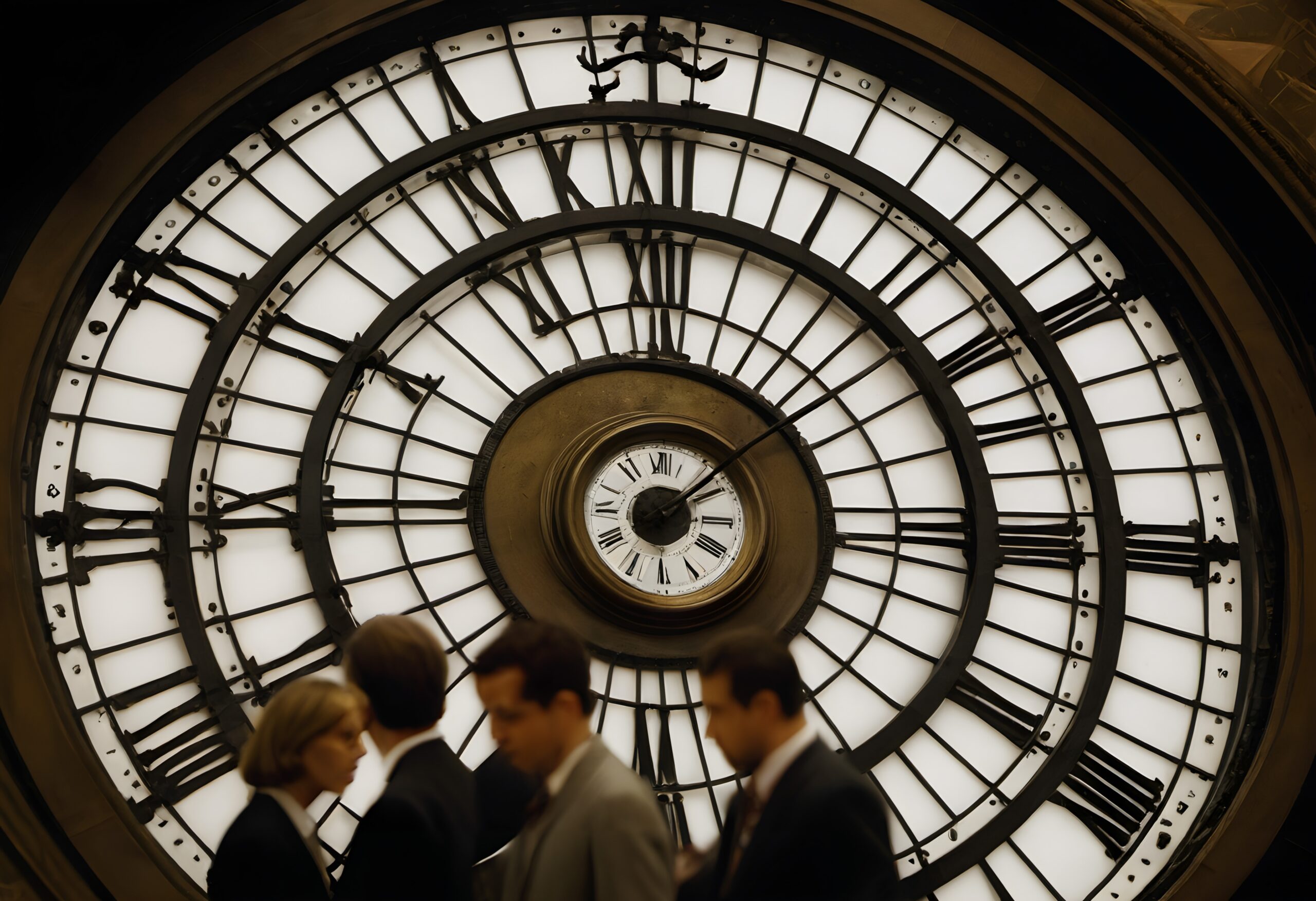City Life Through Giant Clock