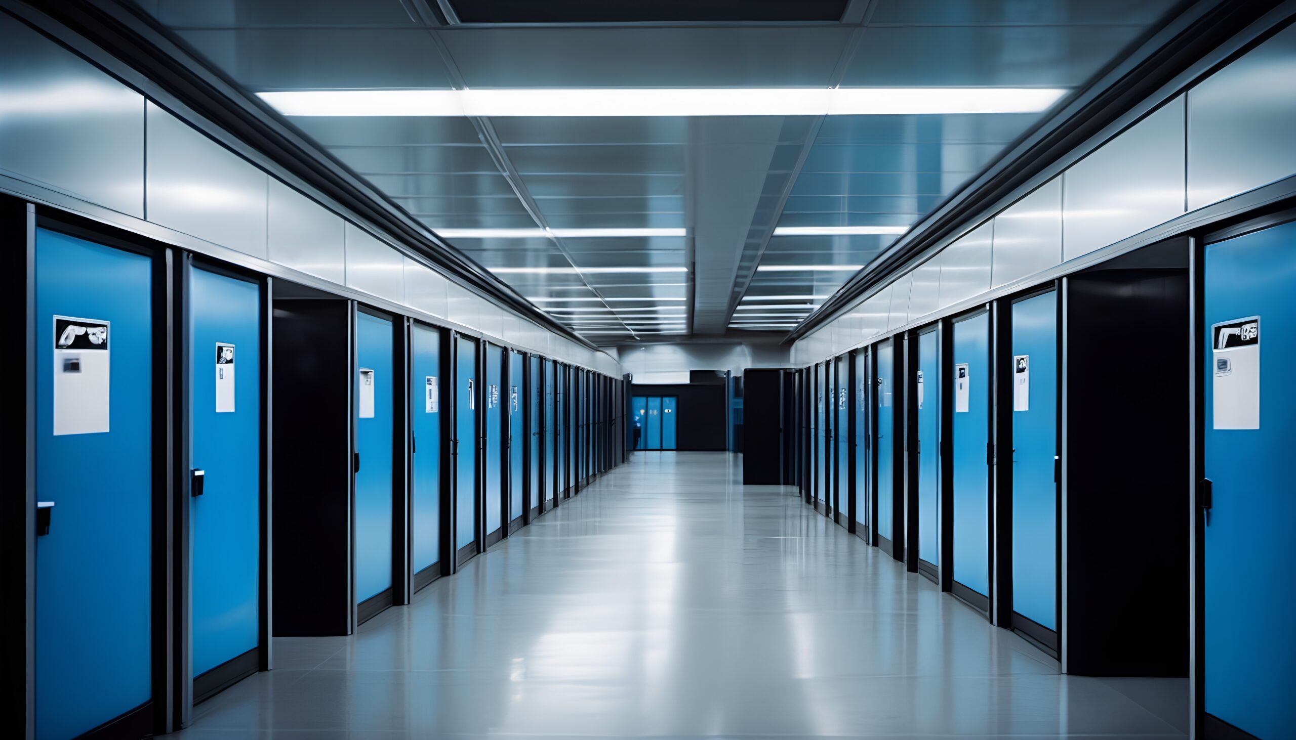 Sleek Modern Data Center Corridor