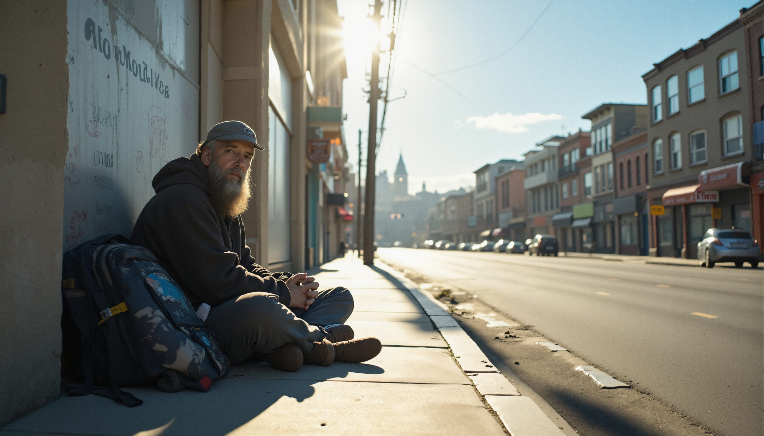 Morning Reflections on City Street