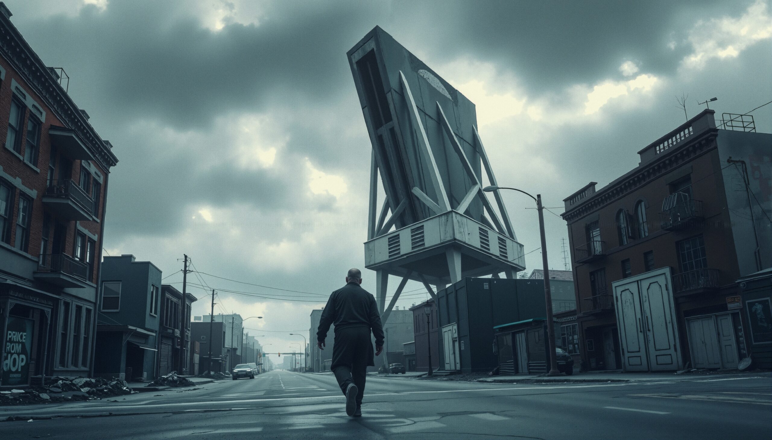Cinematic Dystopian Urban Landscape