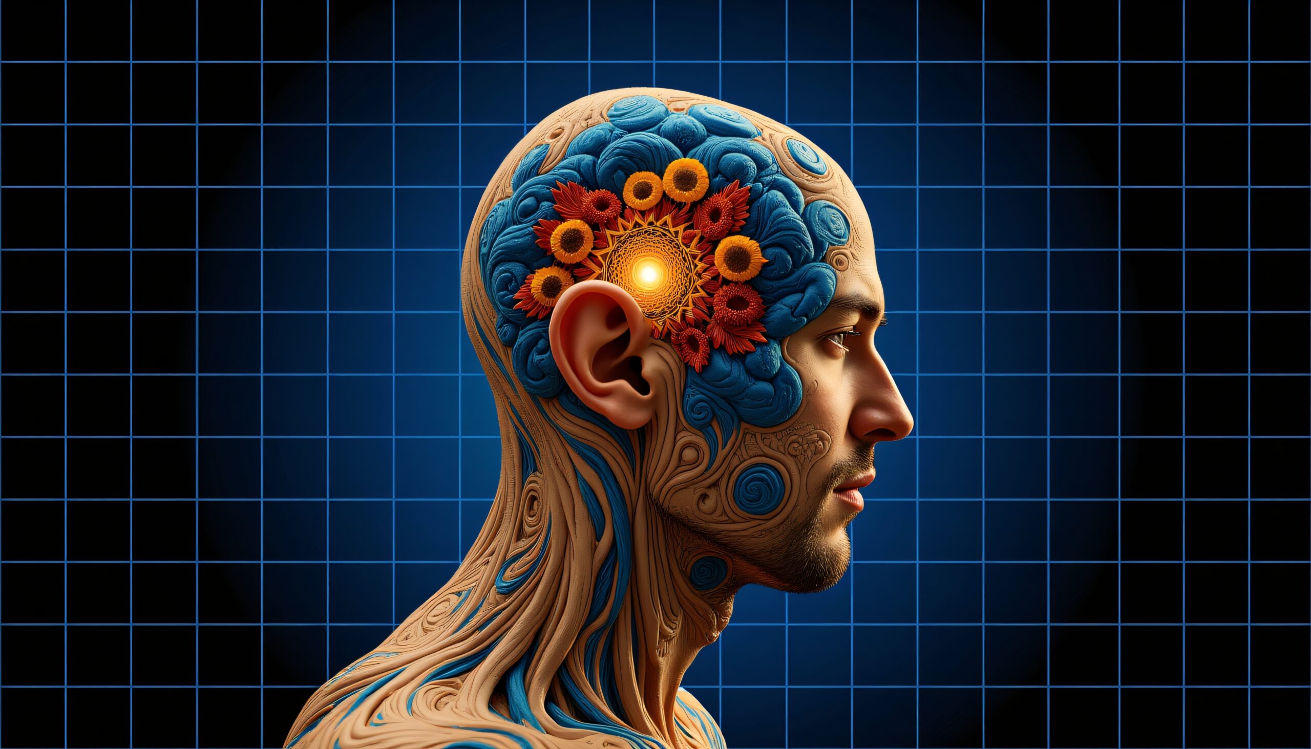 Human Mind Artistic Brain Visualization