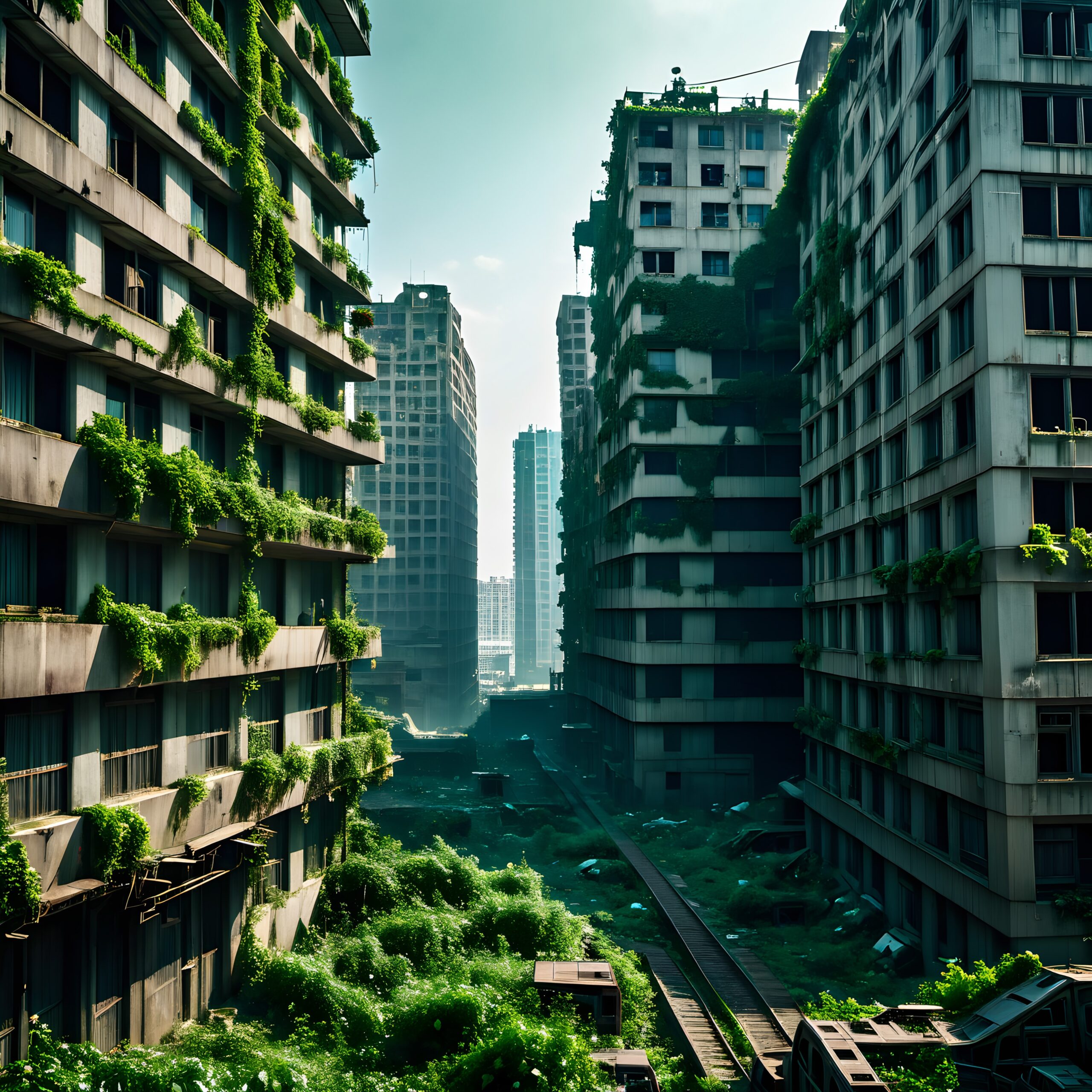 Nature Reclaims Abandoned Urban Cityscape
