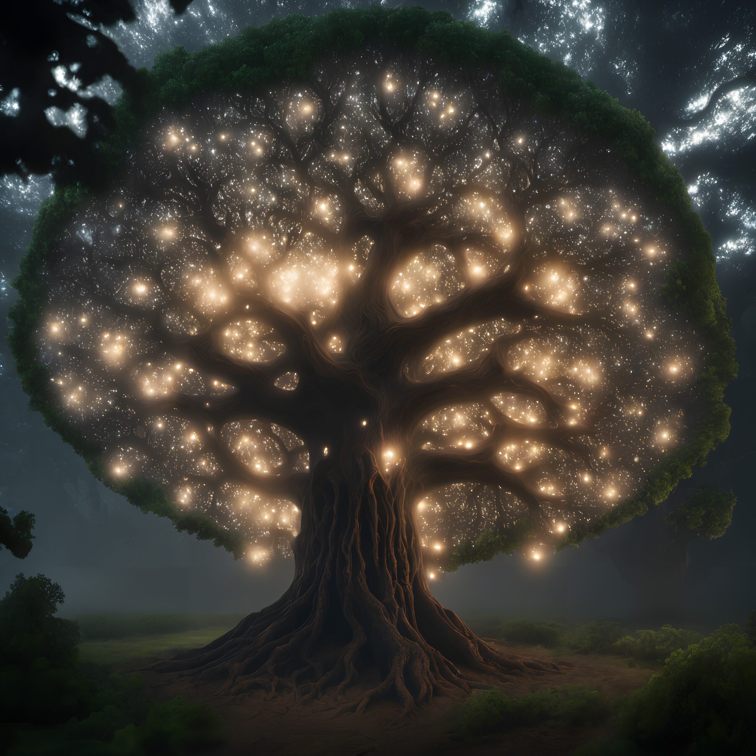 Enchanted Tree of Glowing Lights