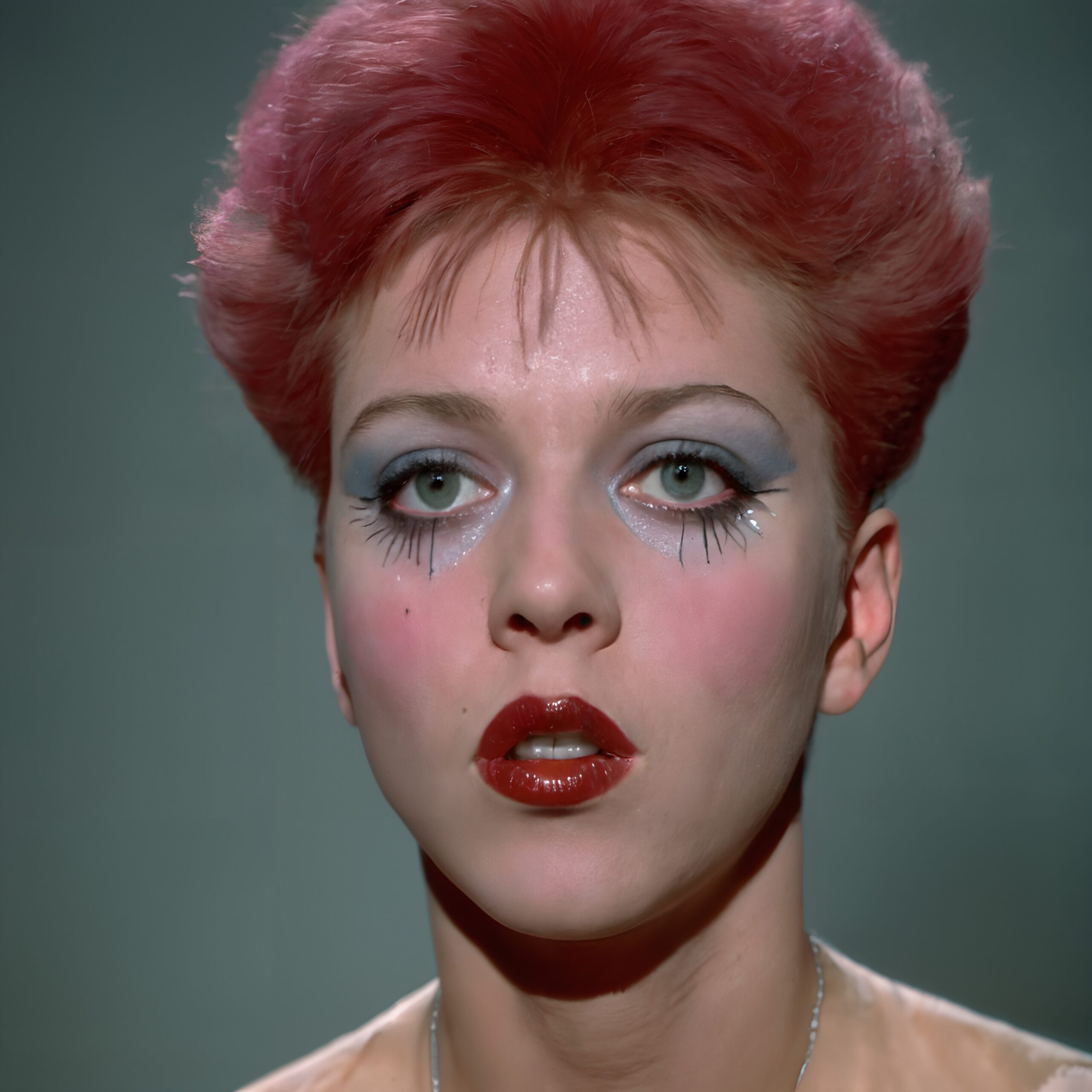 Vibrant Makeup and Pink Hair