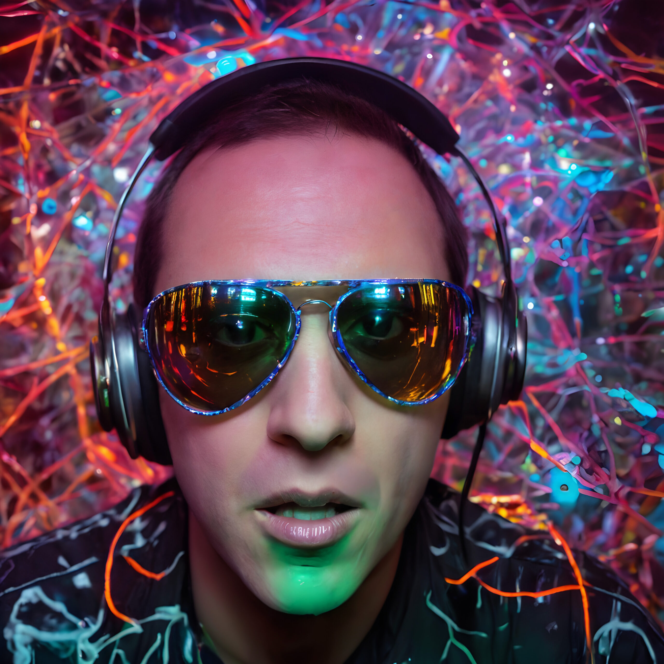 Party DJ with Reflective Sunglasses