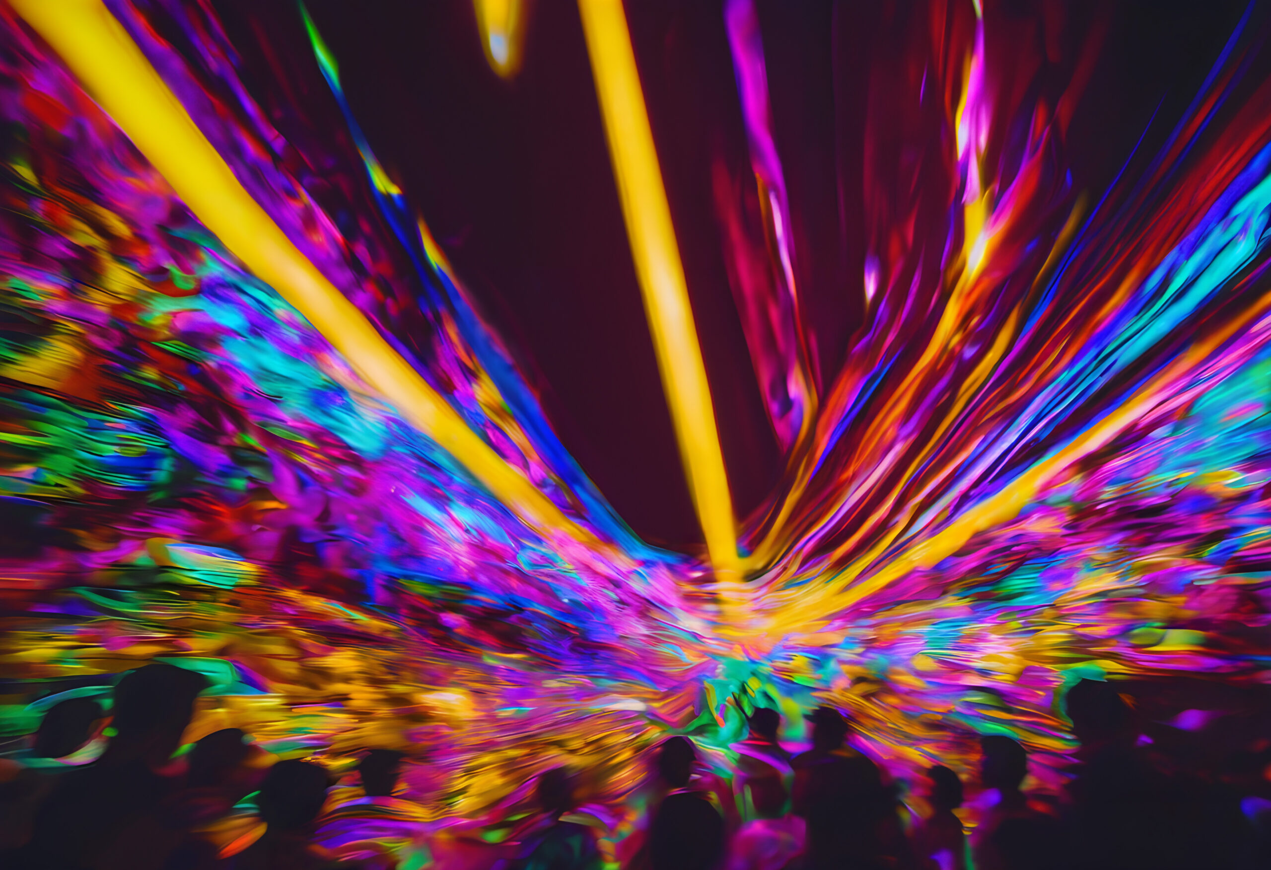 Explosion of Neon Lights at Dynamic Concert Event