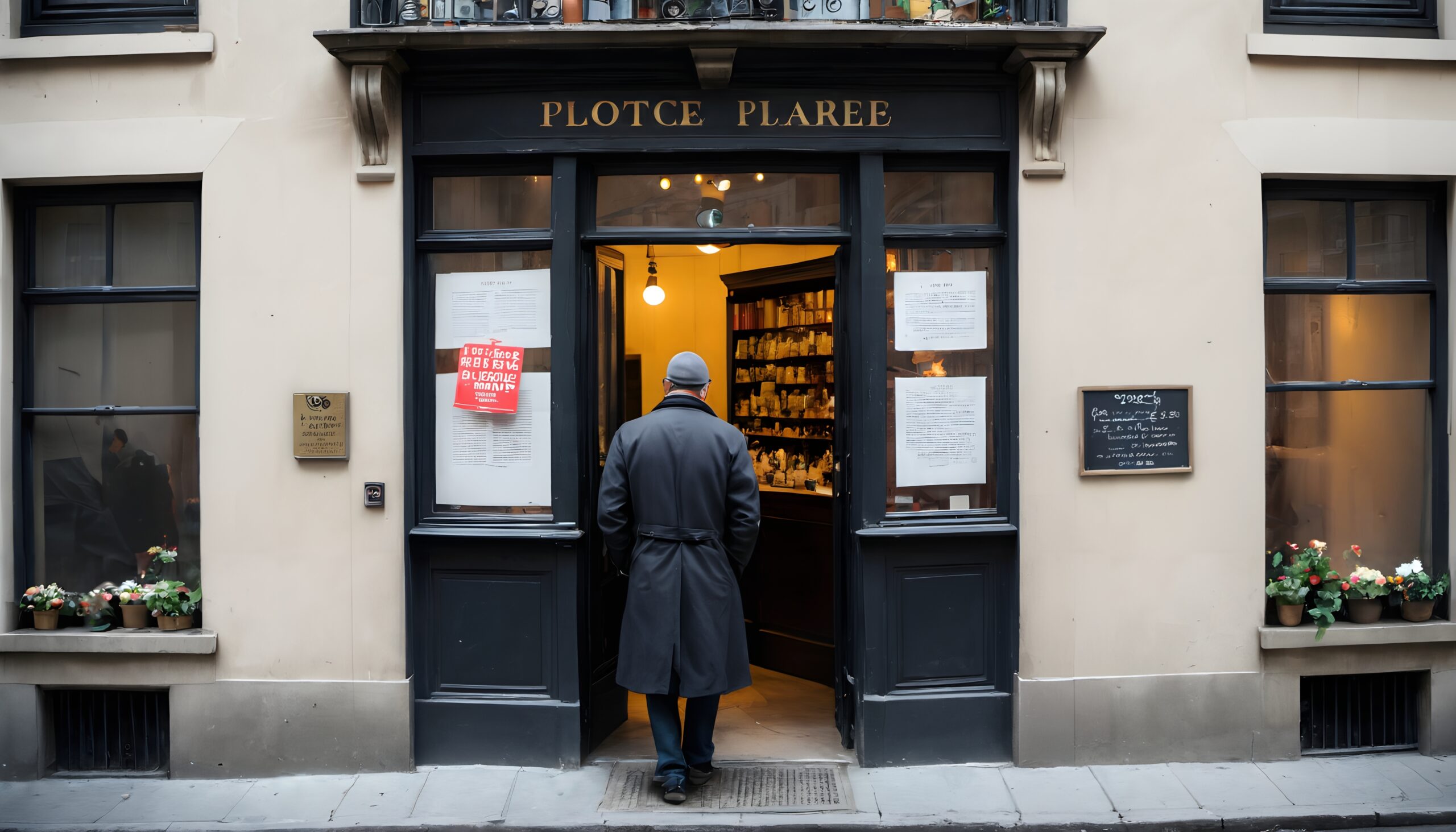 Man Enters Quaint Parisian Shop