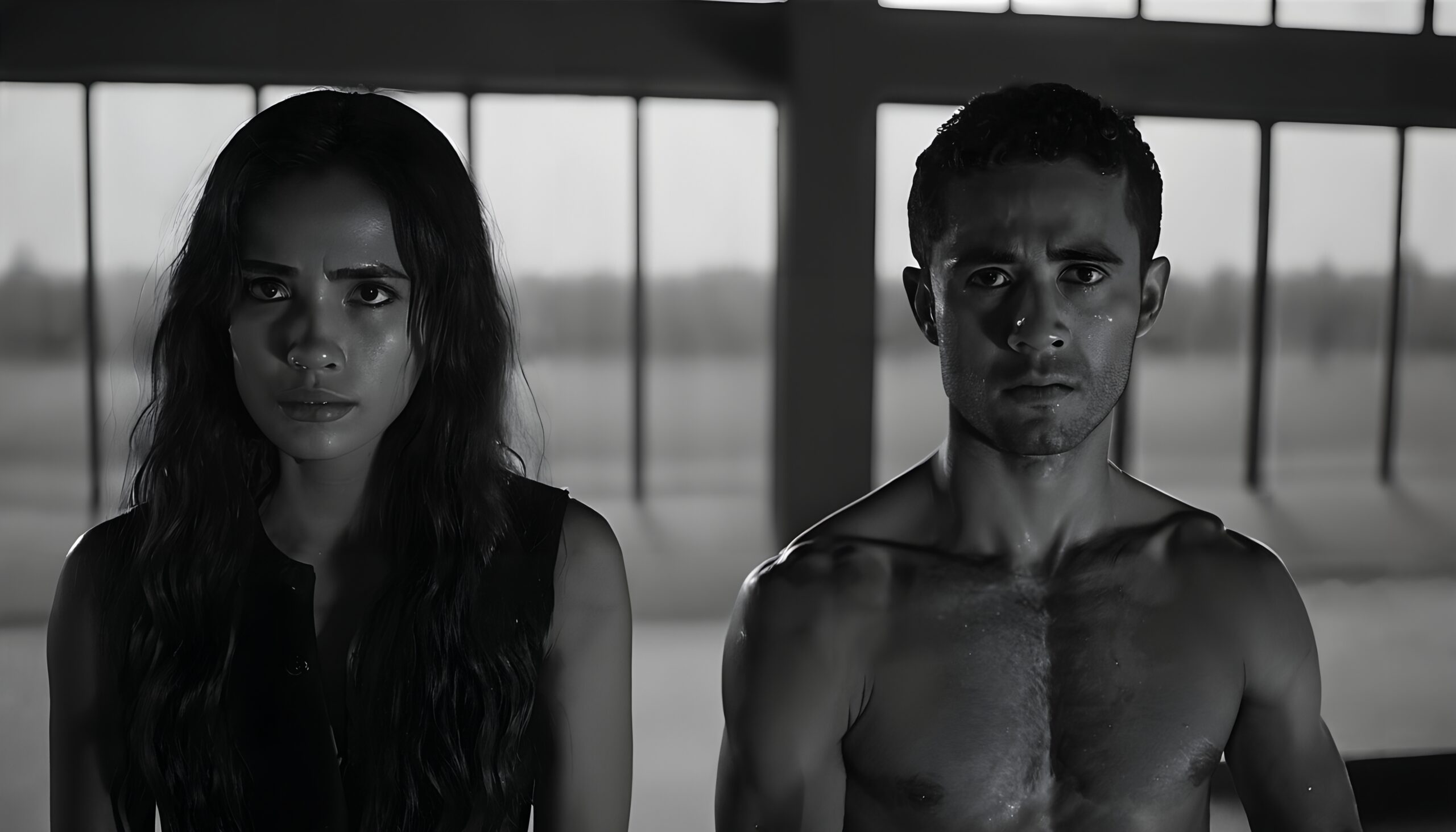 Dramatic Black and White Portrait