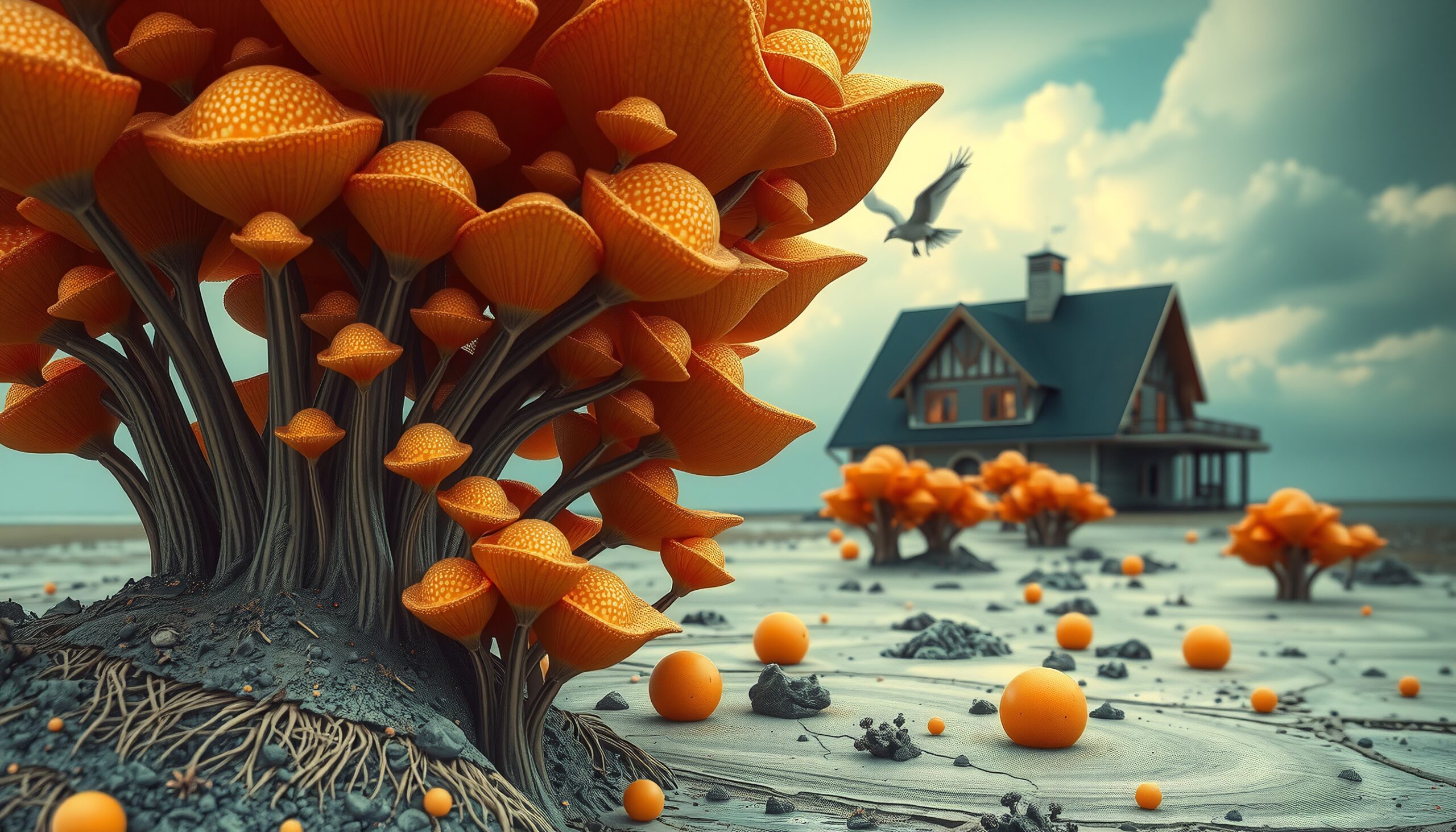 Alien Flora Surrounds Deserted House