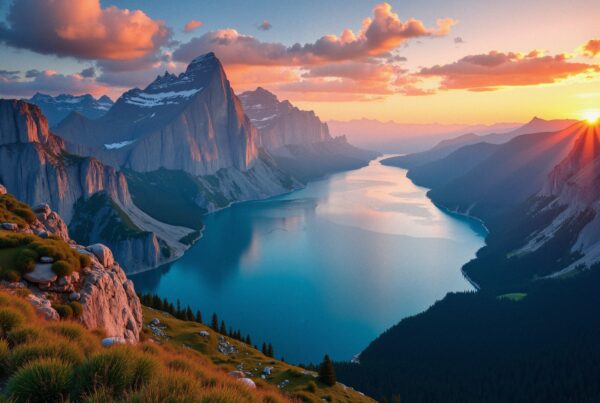Majestic Mountain Lake Sunset