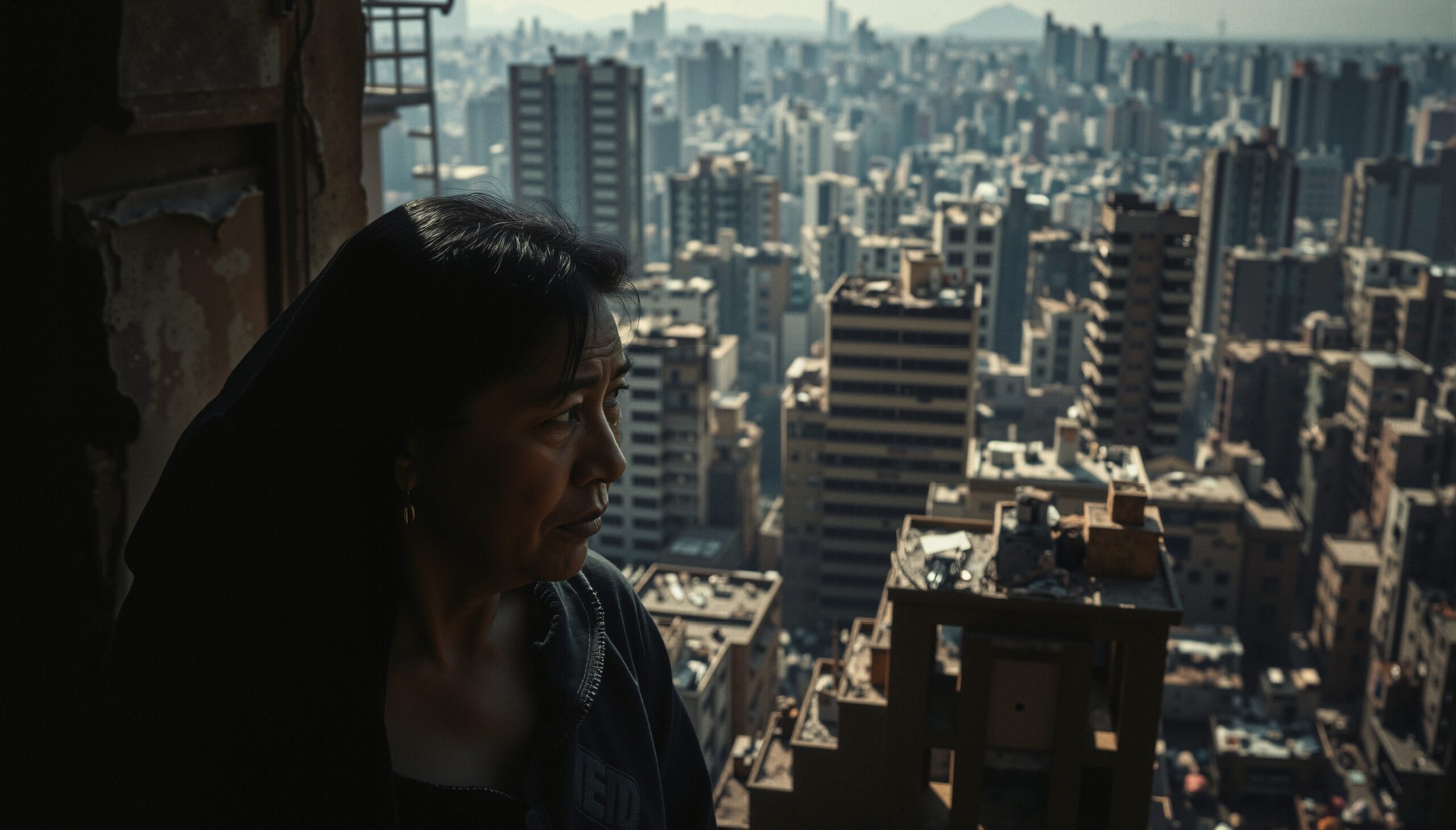 Contemplative Urban Skyline Perspective