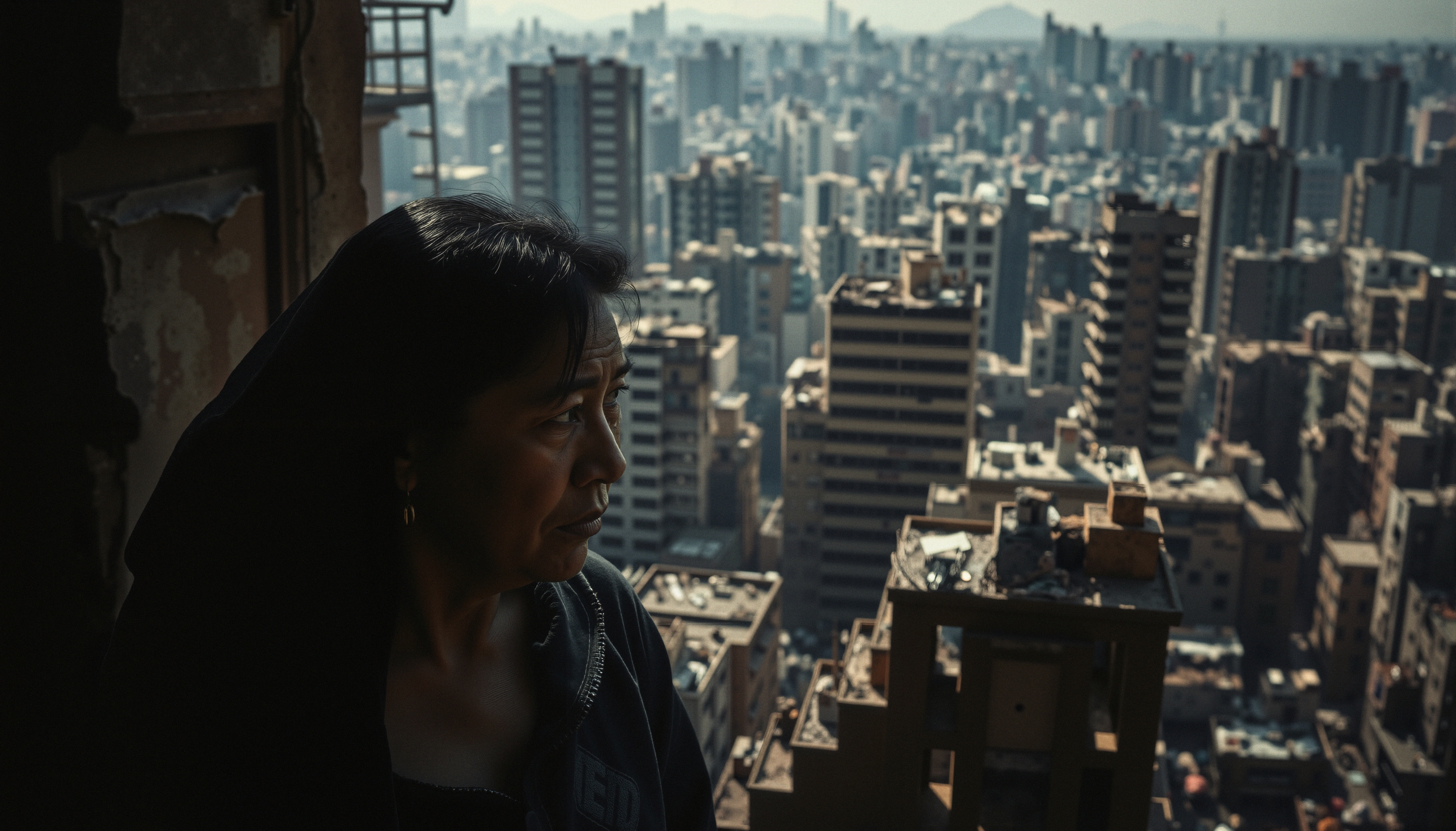 Contemplative Urban Skyline Perspective