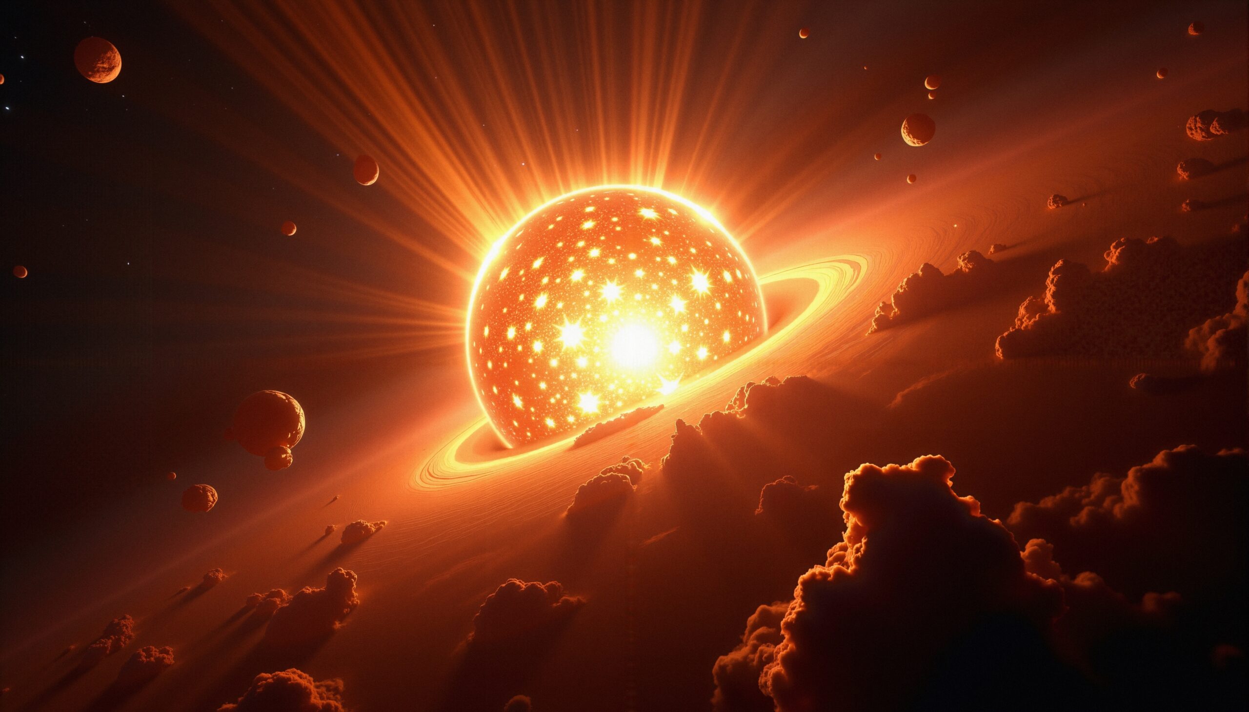 Celestial Sphere Surrounded By Moons