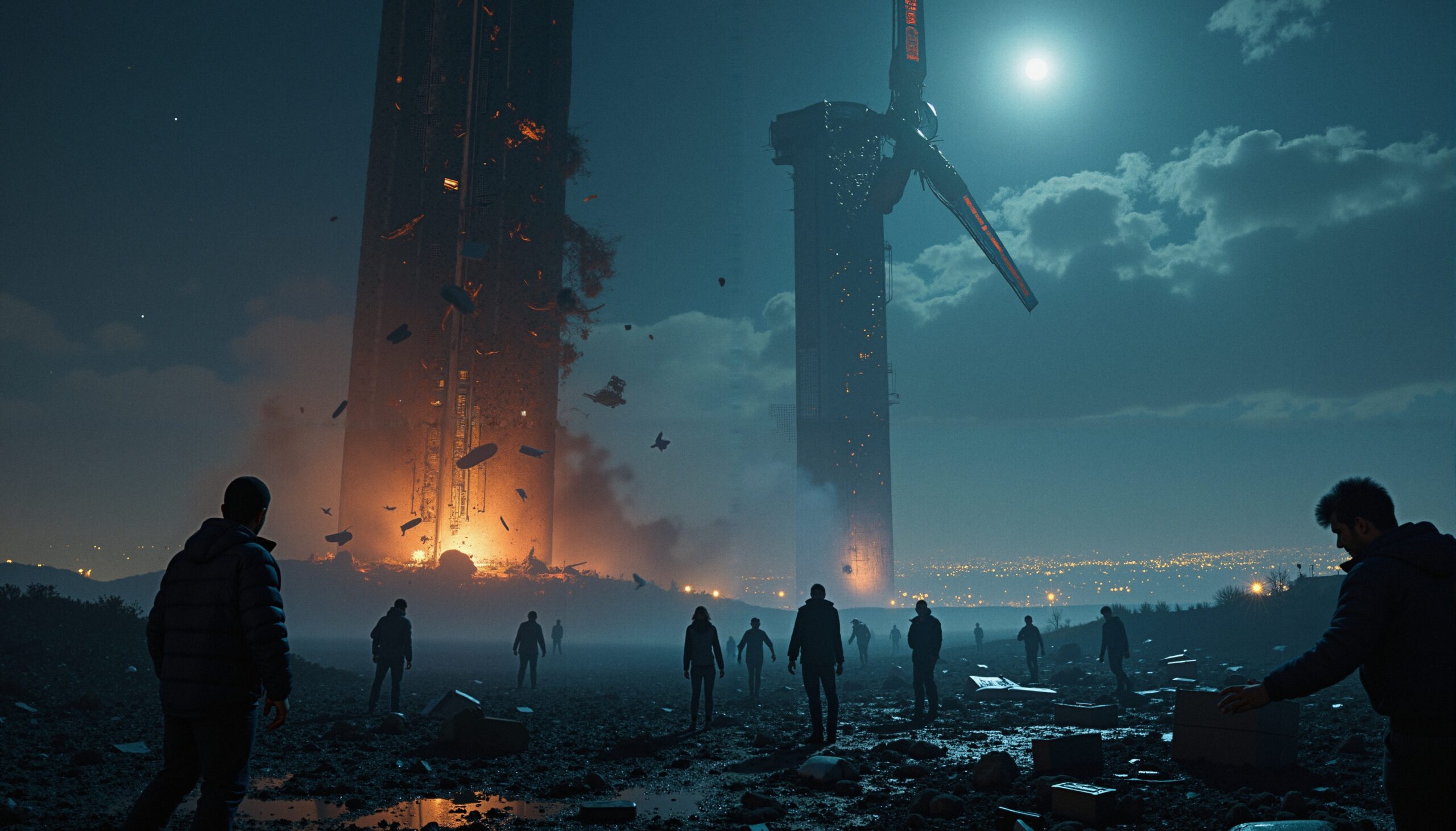 Doomsday Towers Under Moonlight
