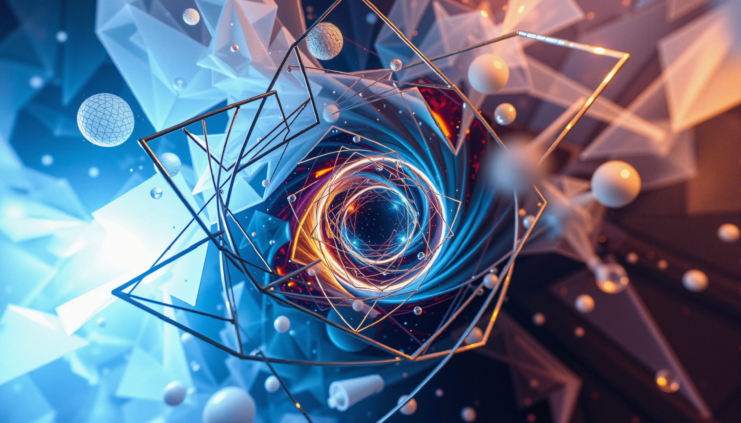 Futuristic Swirling Geometric Tunnel