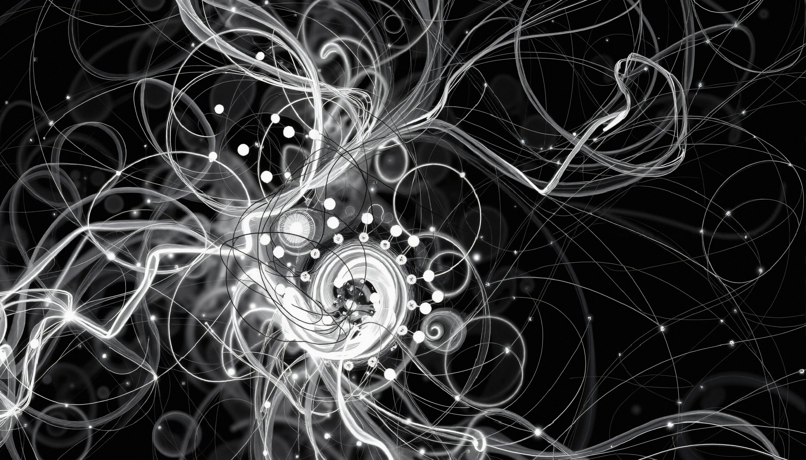 Cosmic Swirls in Monochrome Motion