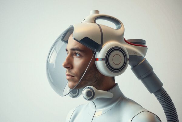 Modern futuristic helmet with sleek design and advanced technology.
