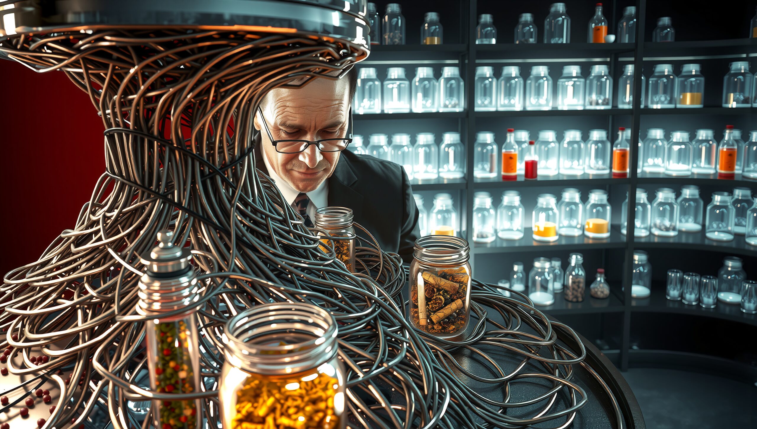 Futuristic Laboratory with Complex Wires