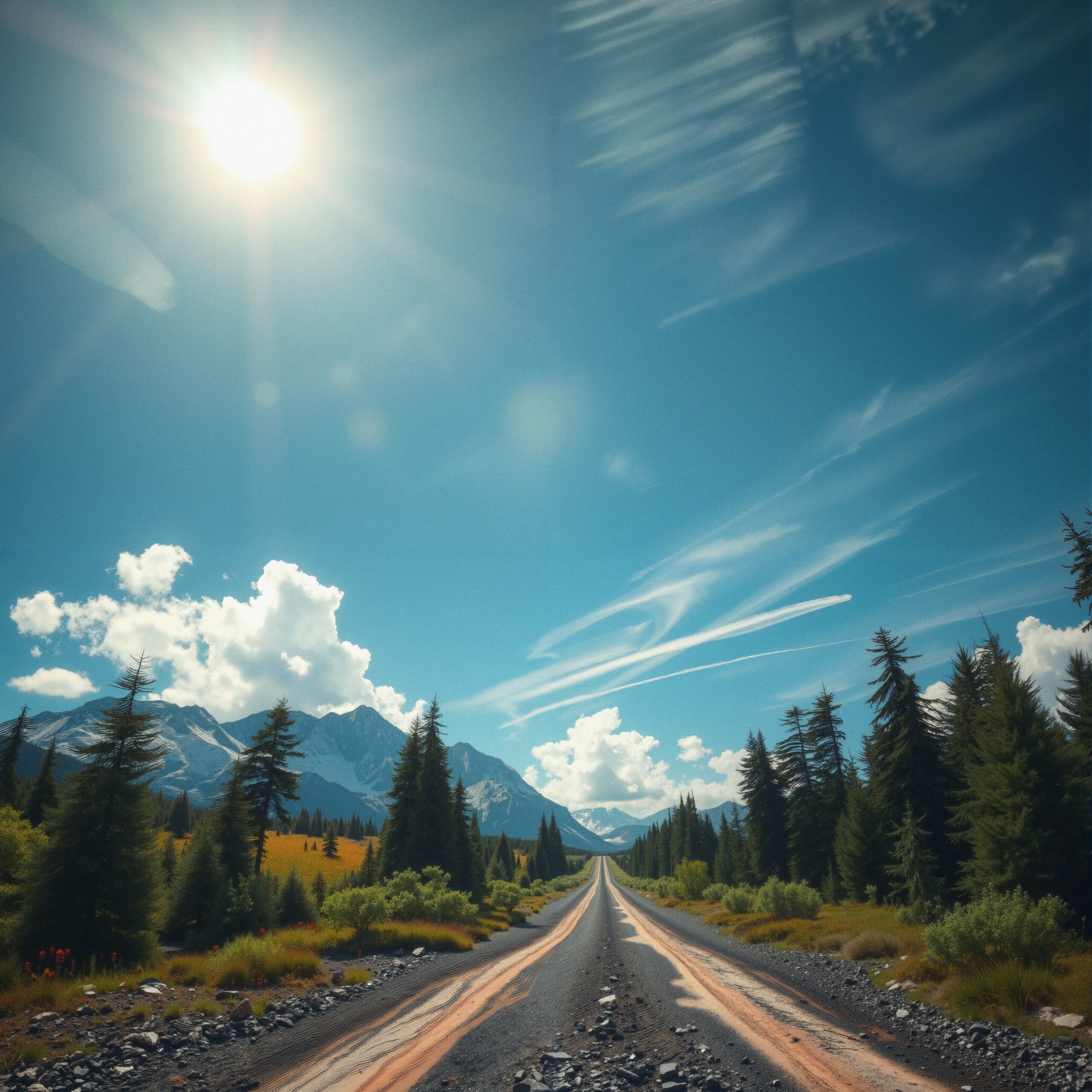 Mountain Road To Adventure Ahead