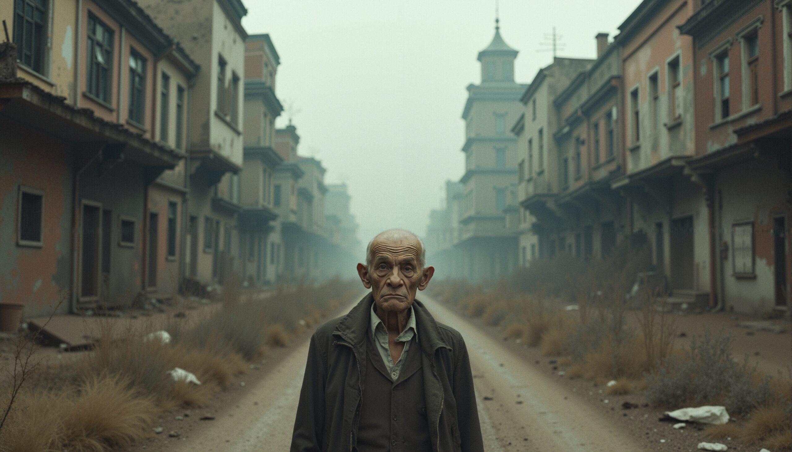 Elderly Man in Deserted Street