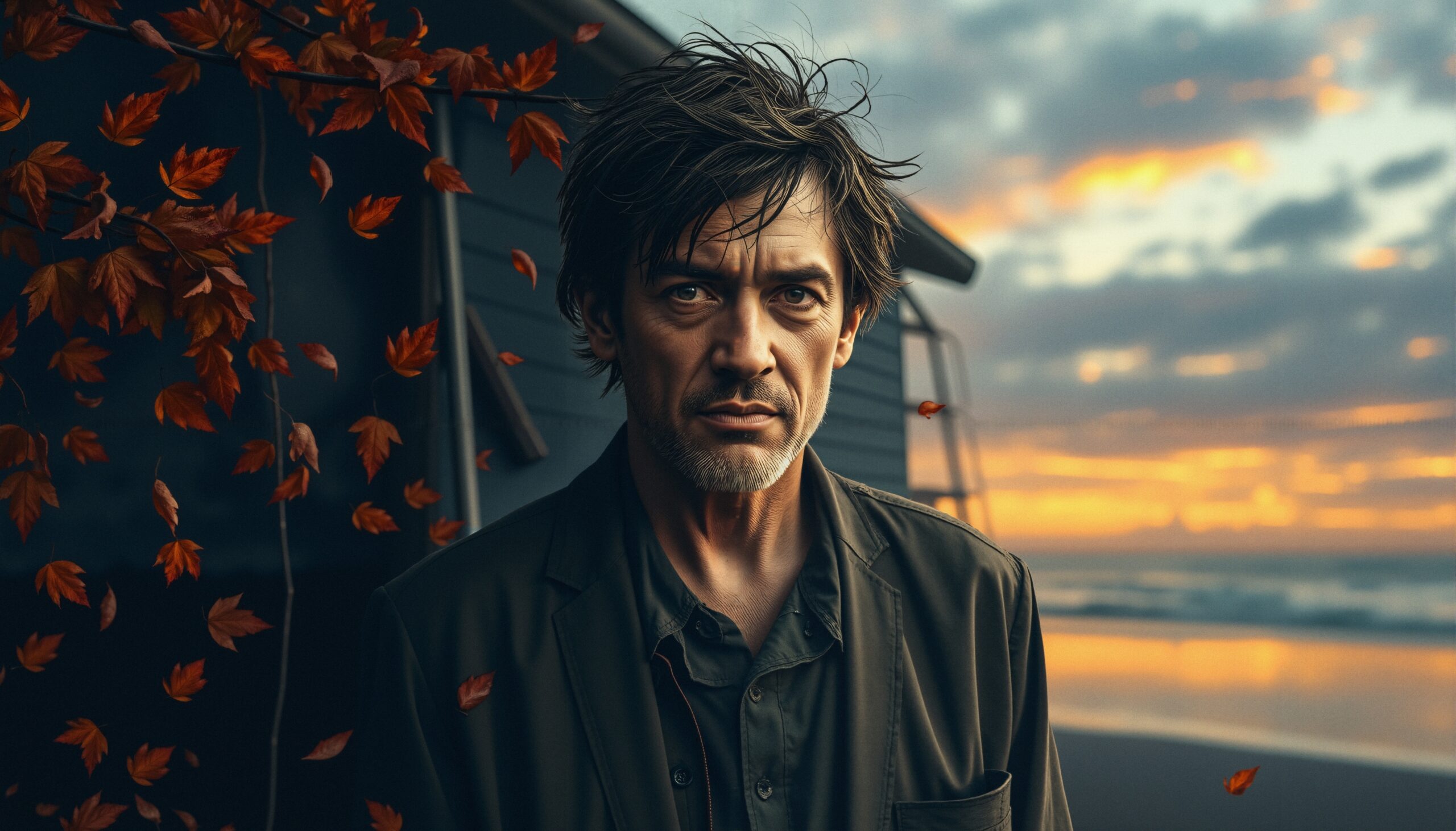 Man in front of sunset