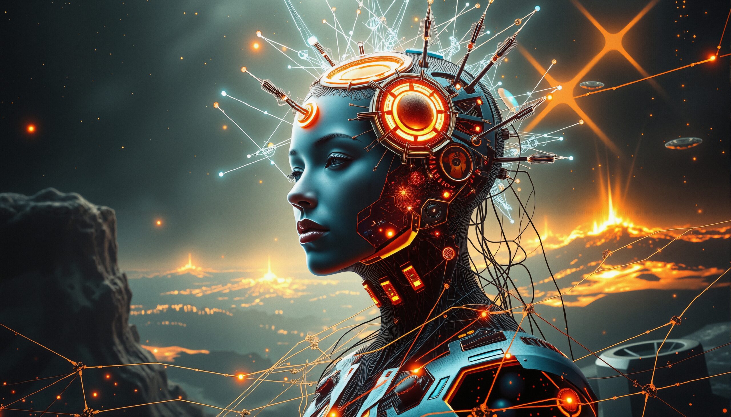 Futuristic Cybernetic Space Exploration