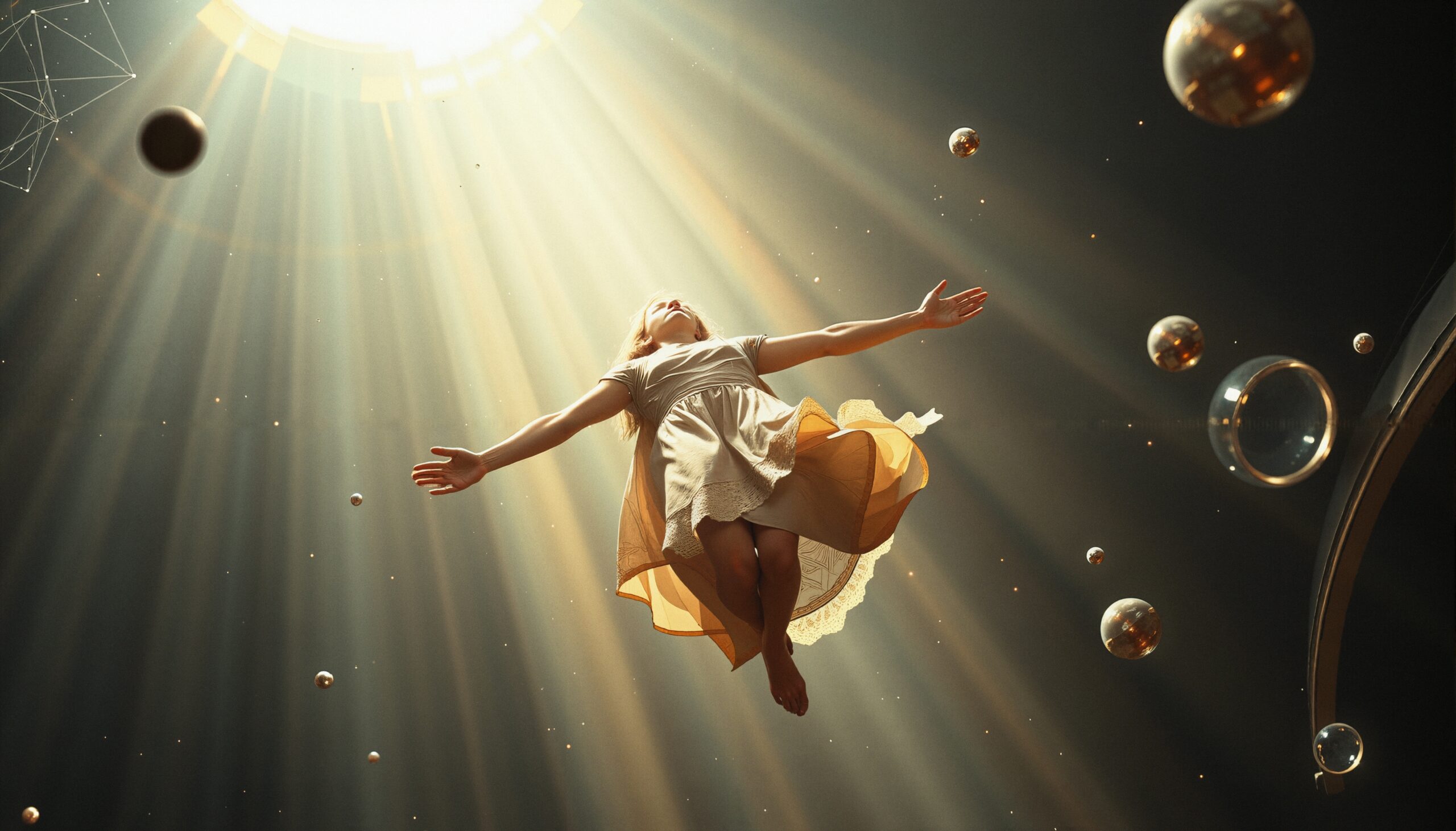 Dreamlike Floating Girl Scene