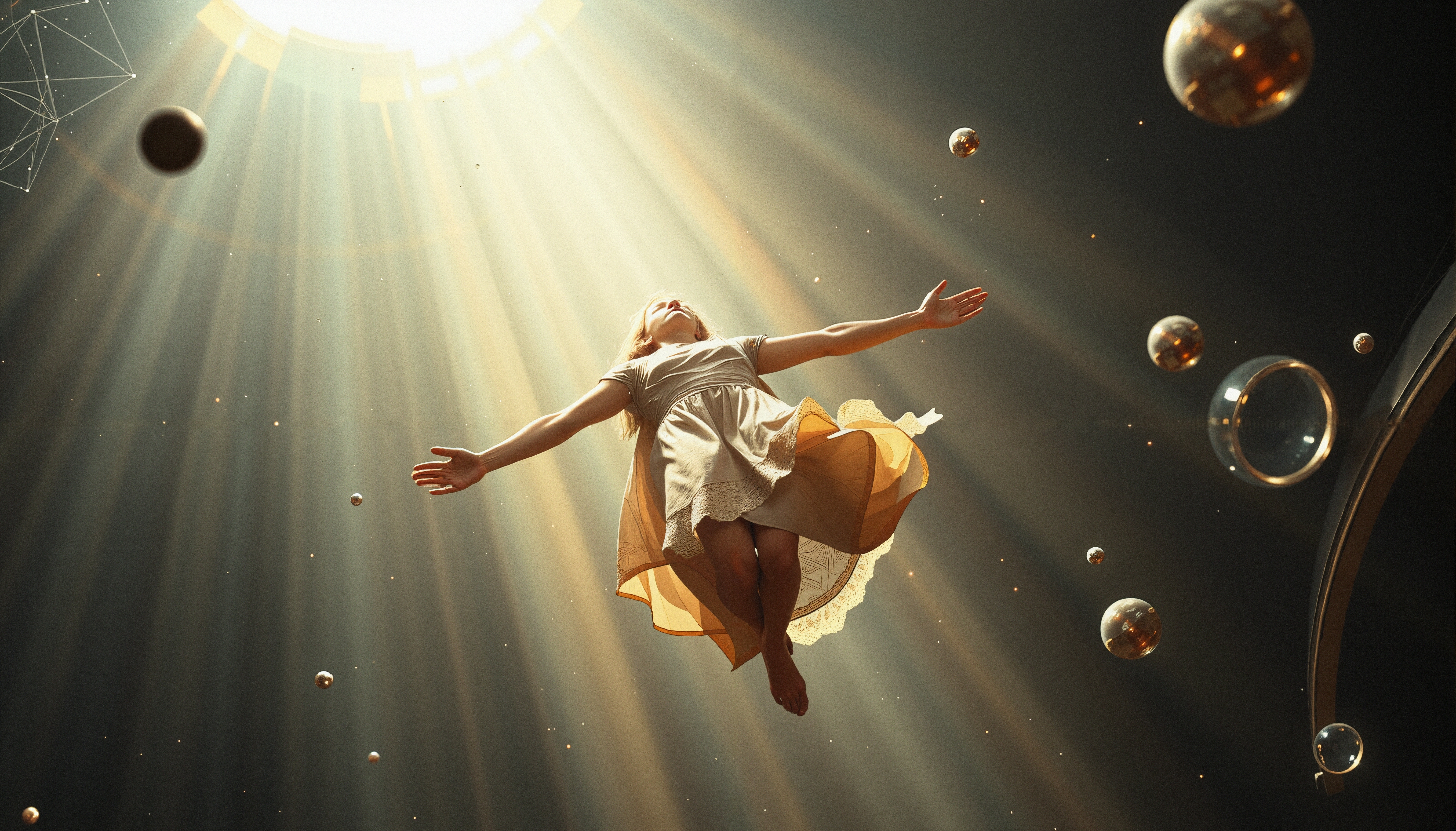 Dreamlike Floating Girl Scene