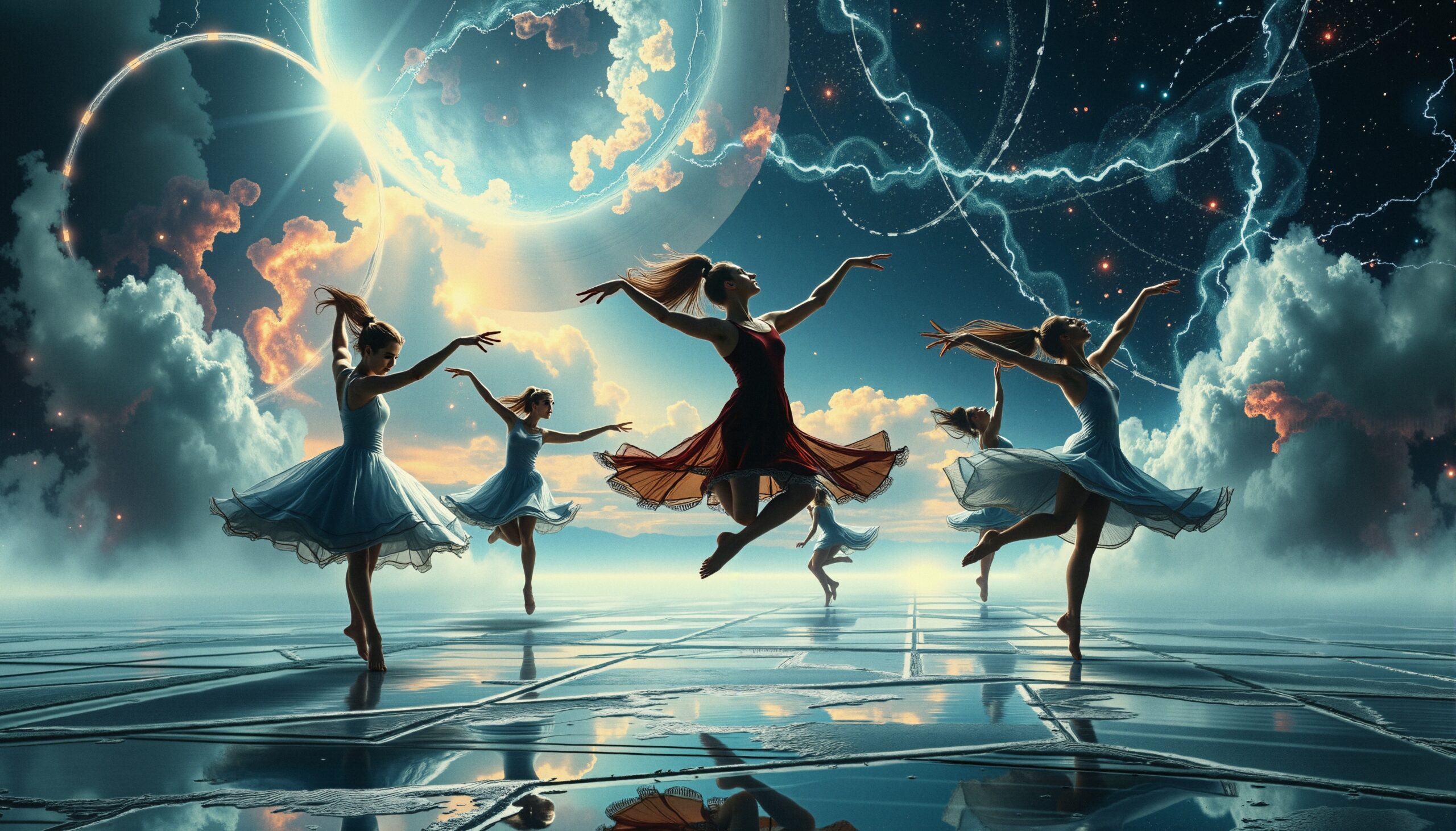 Celestial Dance in Cosmic Dreamscape