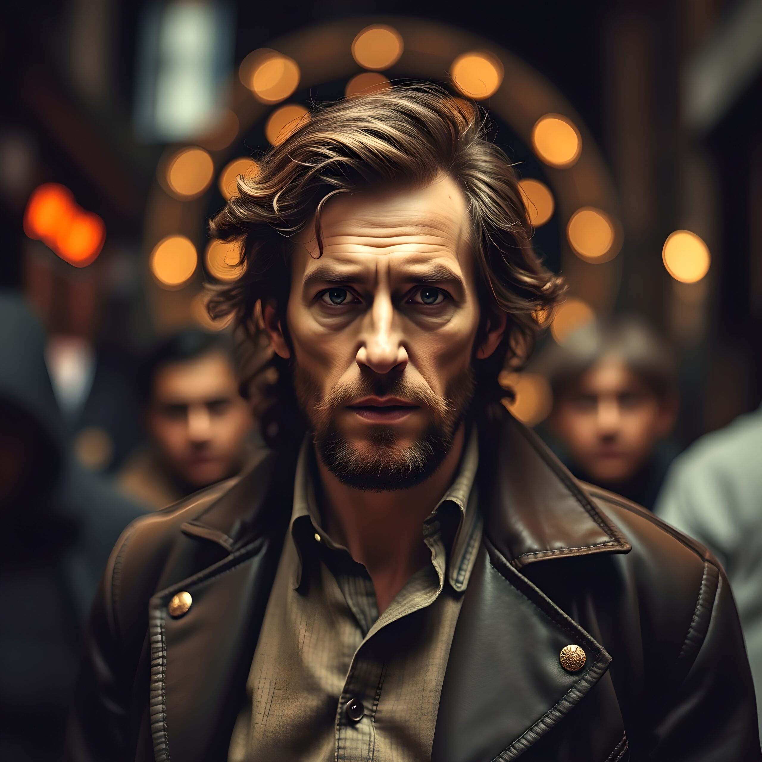 Mysterious man in urban setting