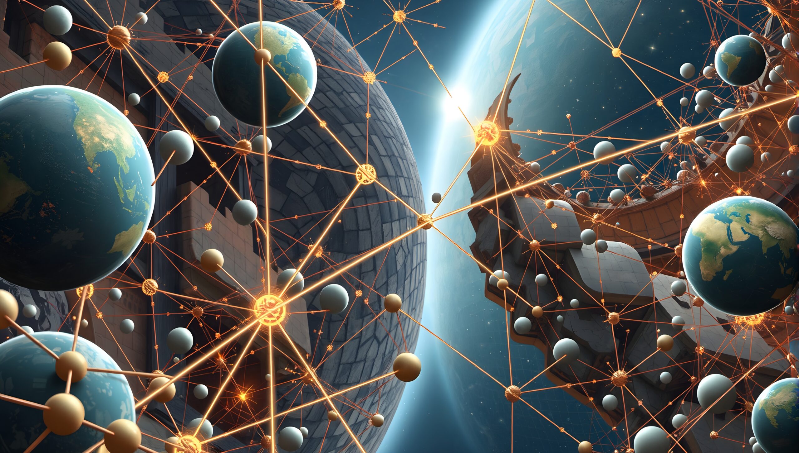 Cosmic Network of Interconnected Spheres