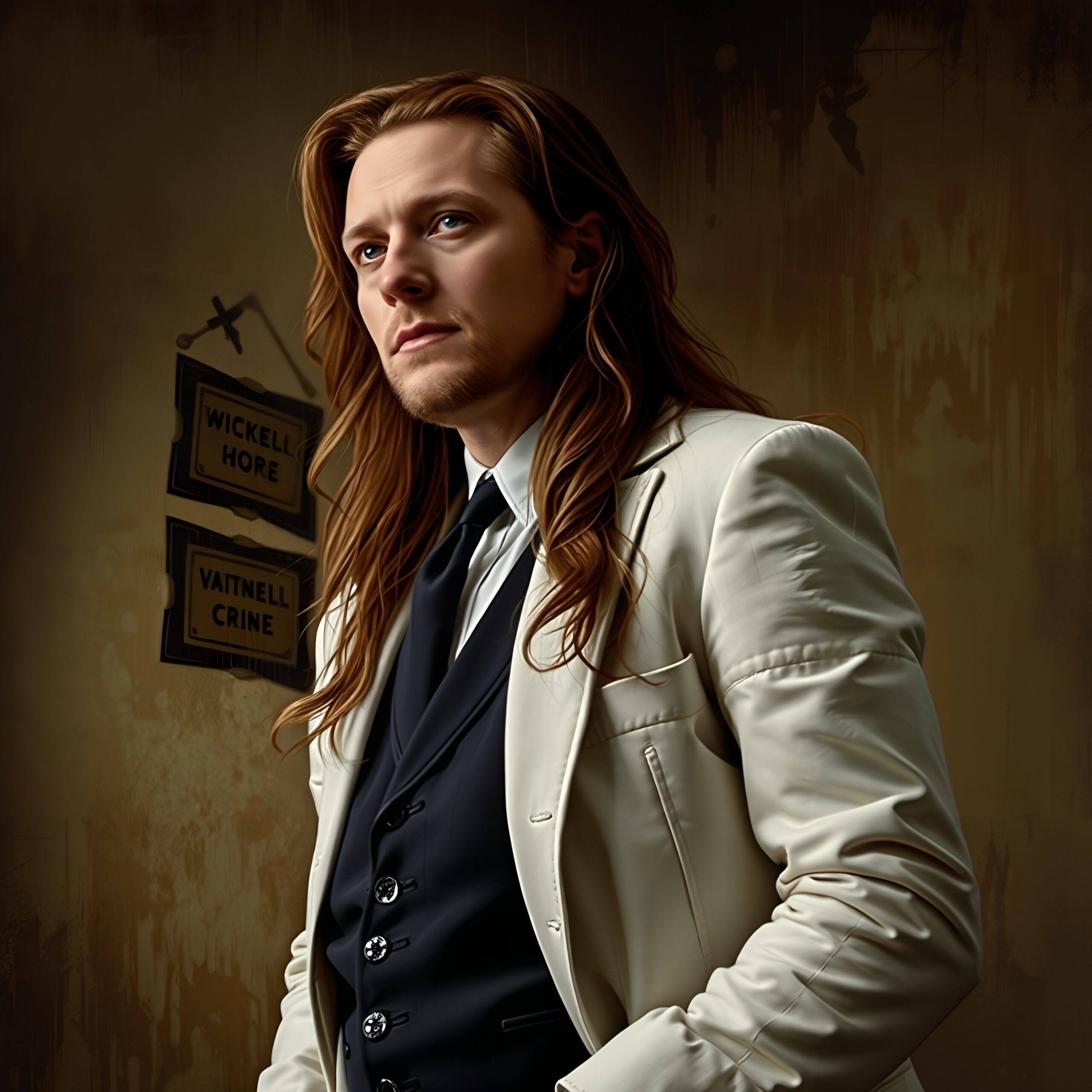 Mysterious Man in White Suit