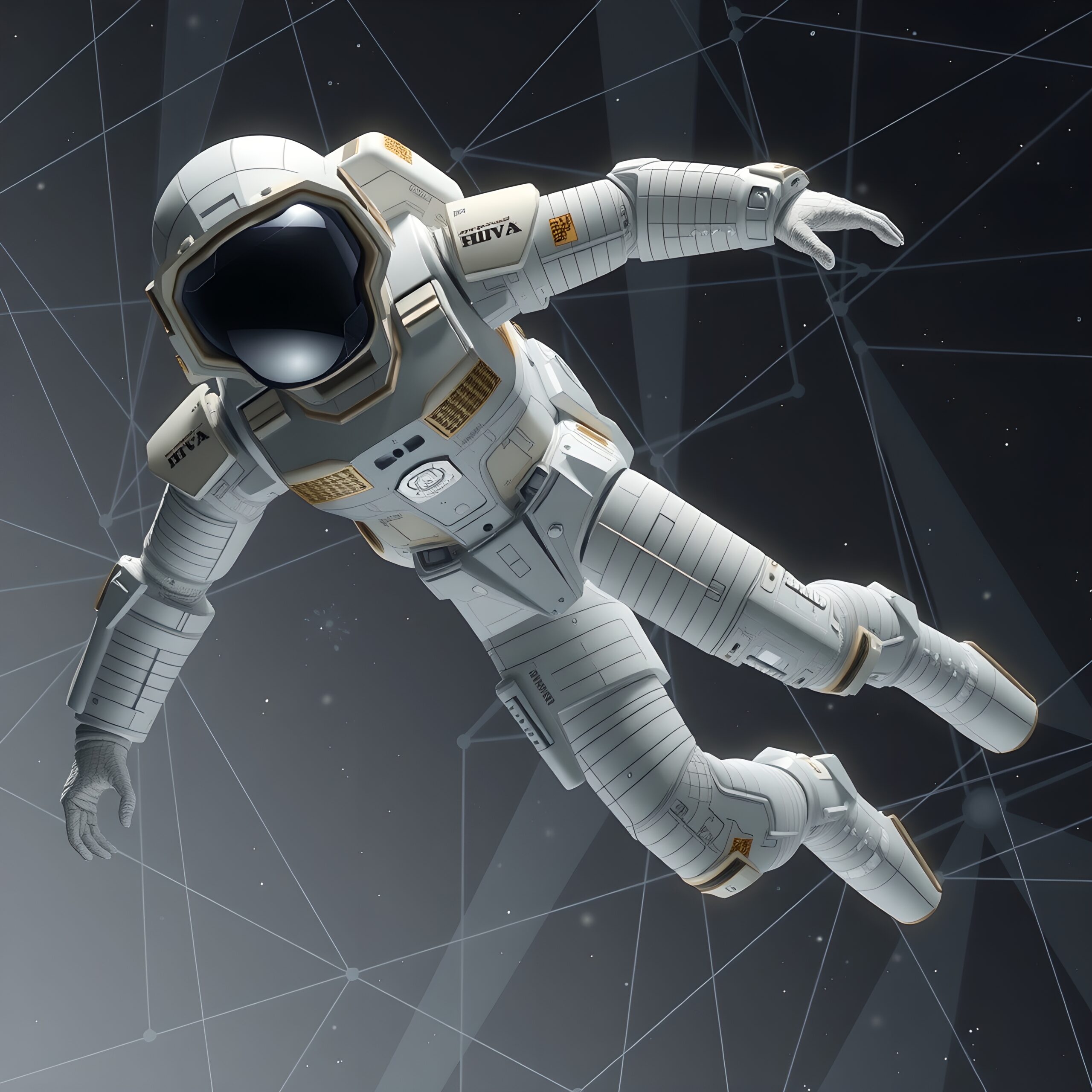 Futuristic Astronaut in Outer Space