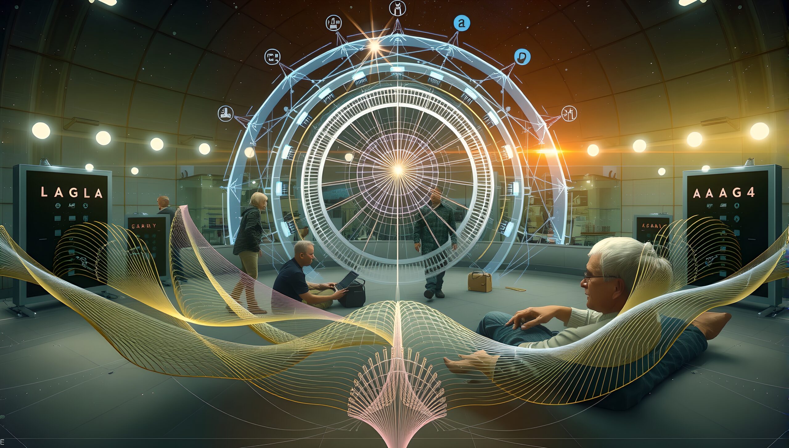 Holographic Portal in Futuristic Lab