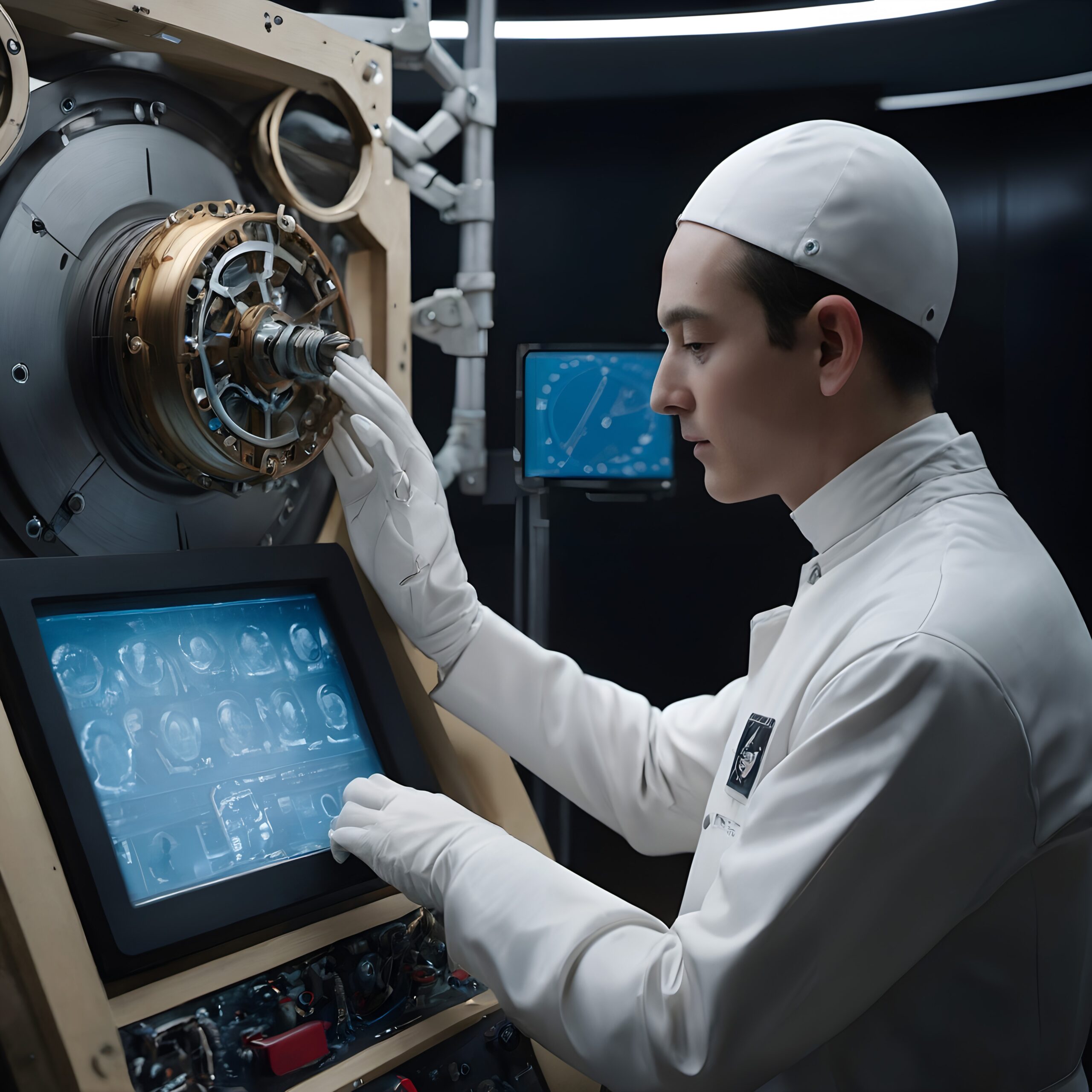 Scientist in high-tech laboratory