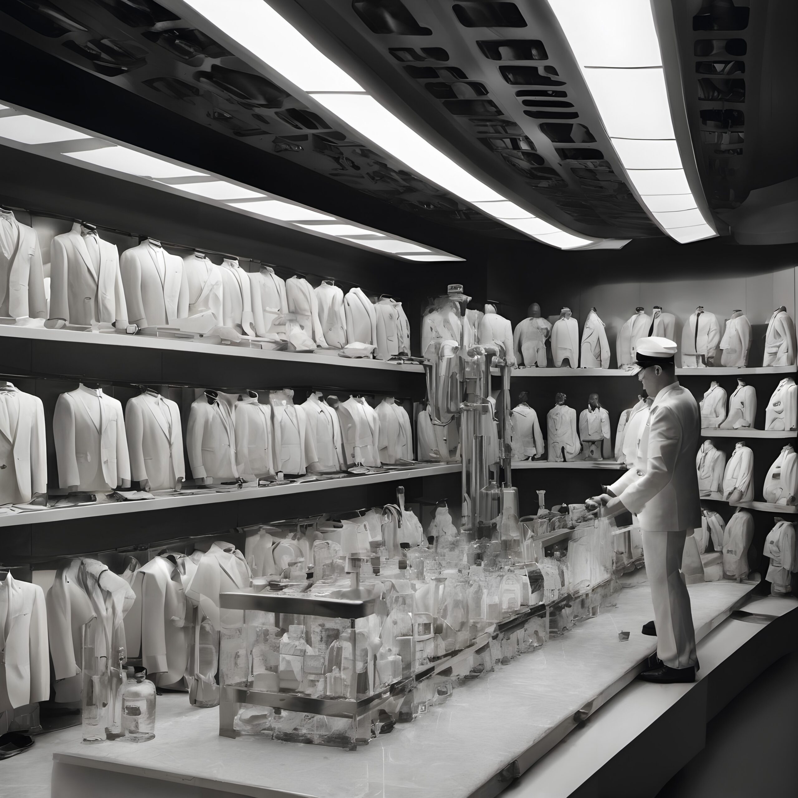 Futuristic Lab with White Suits