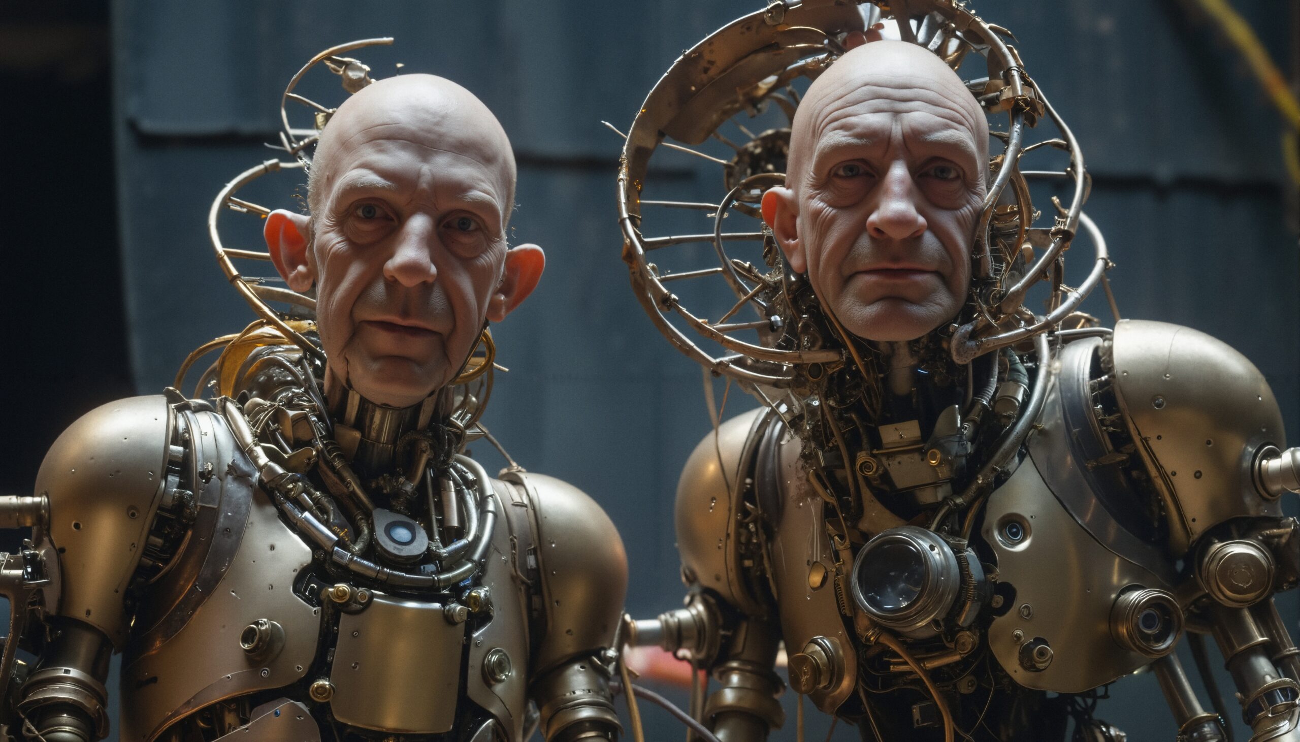 Robotic Duo in Metallic Harmony