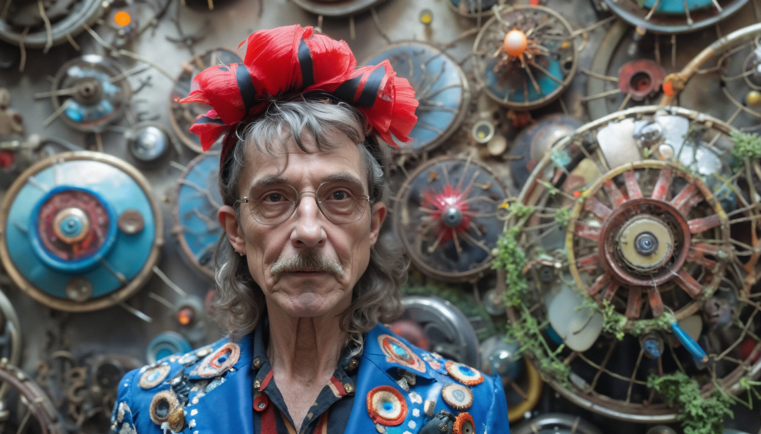 Unique Man in Artistic Setting