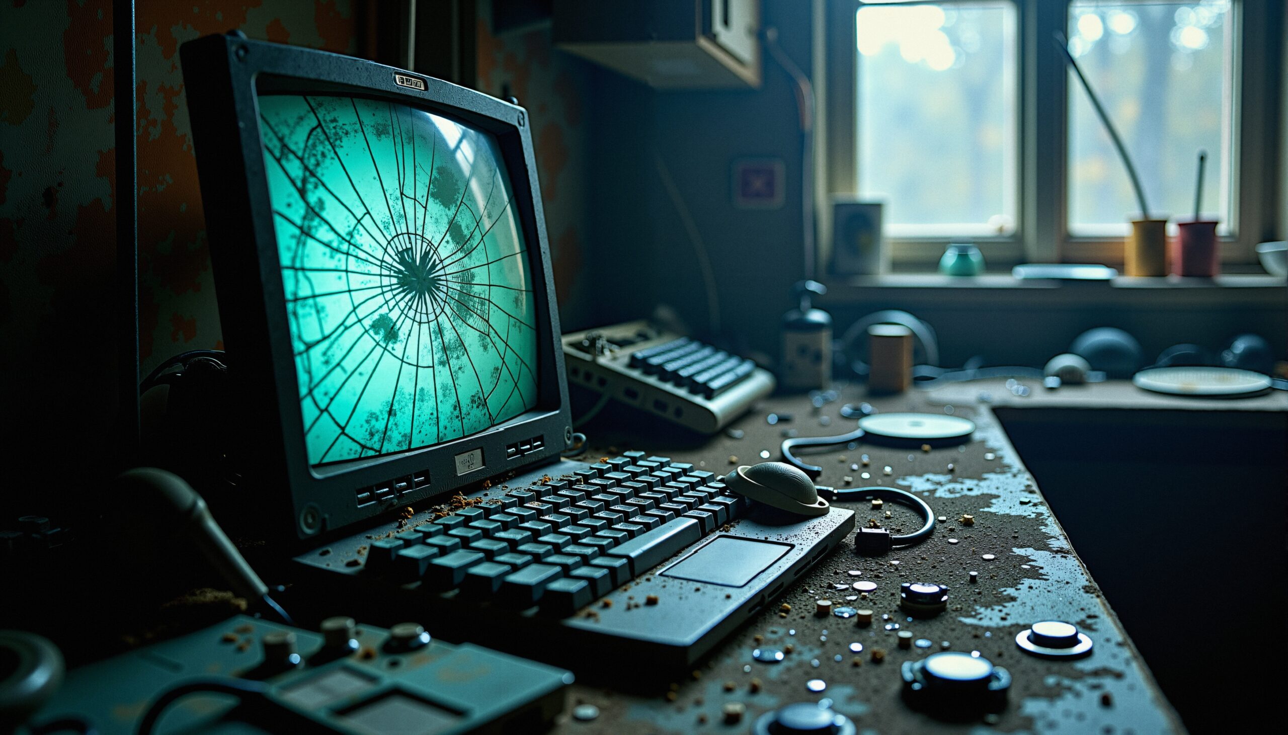 Abandoned Vintage Computer Workspace