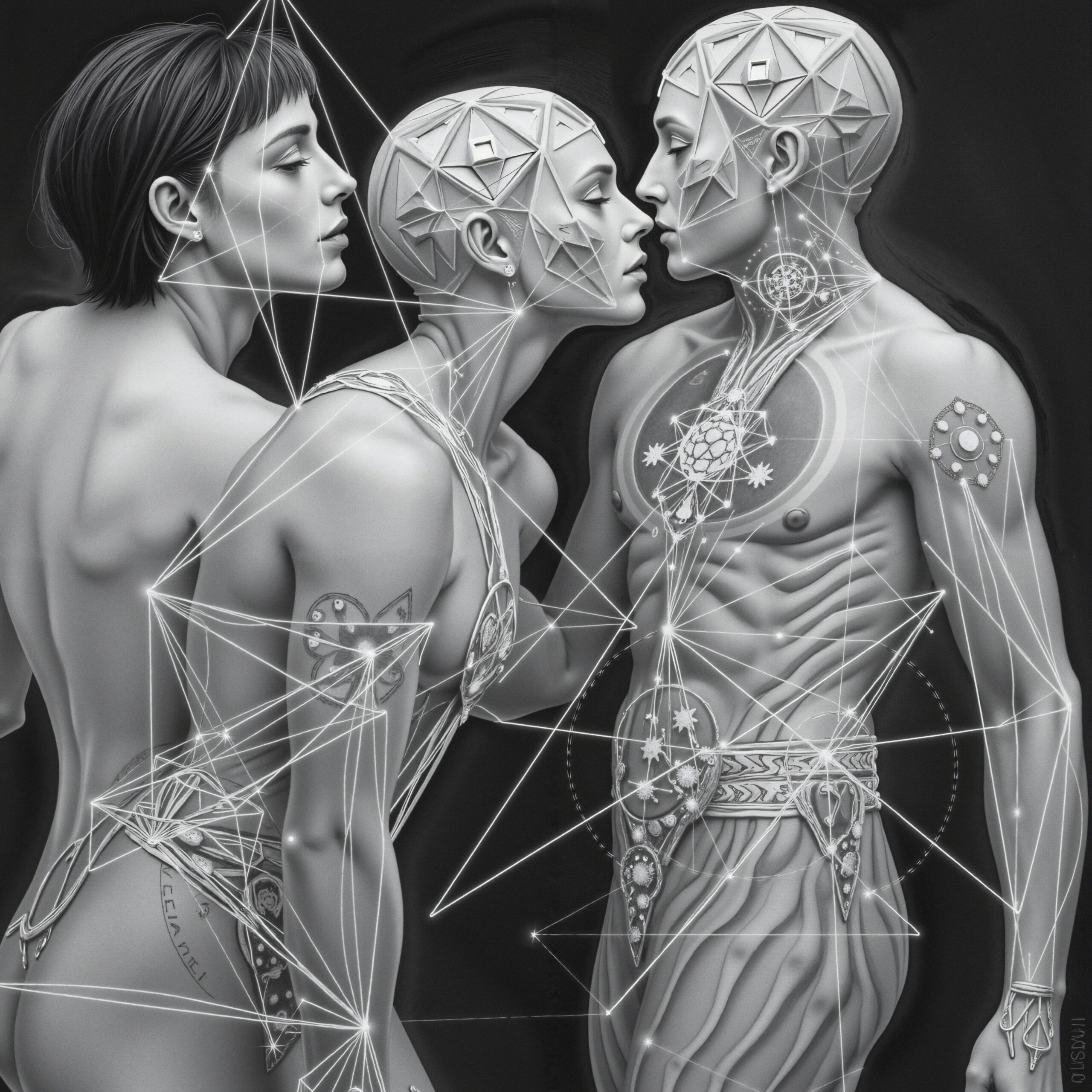 Interconnected Futuristic Human Sculpture