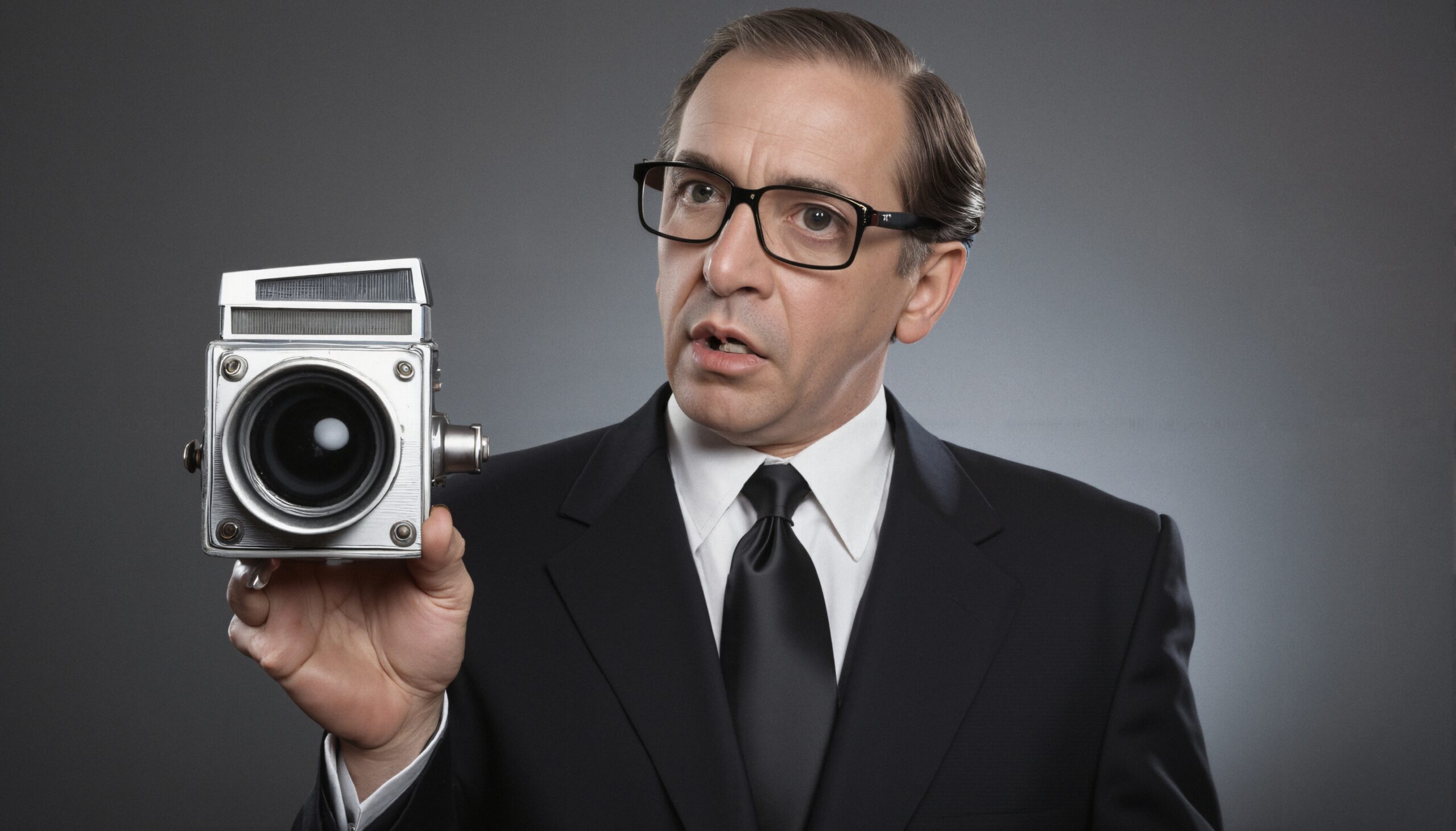 Vintage Photographer with Retro Camera