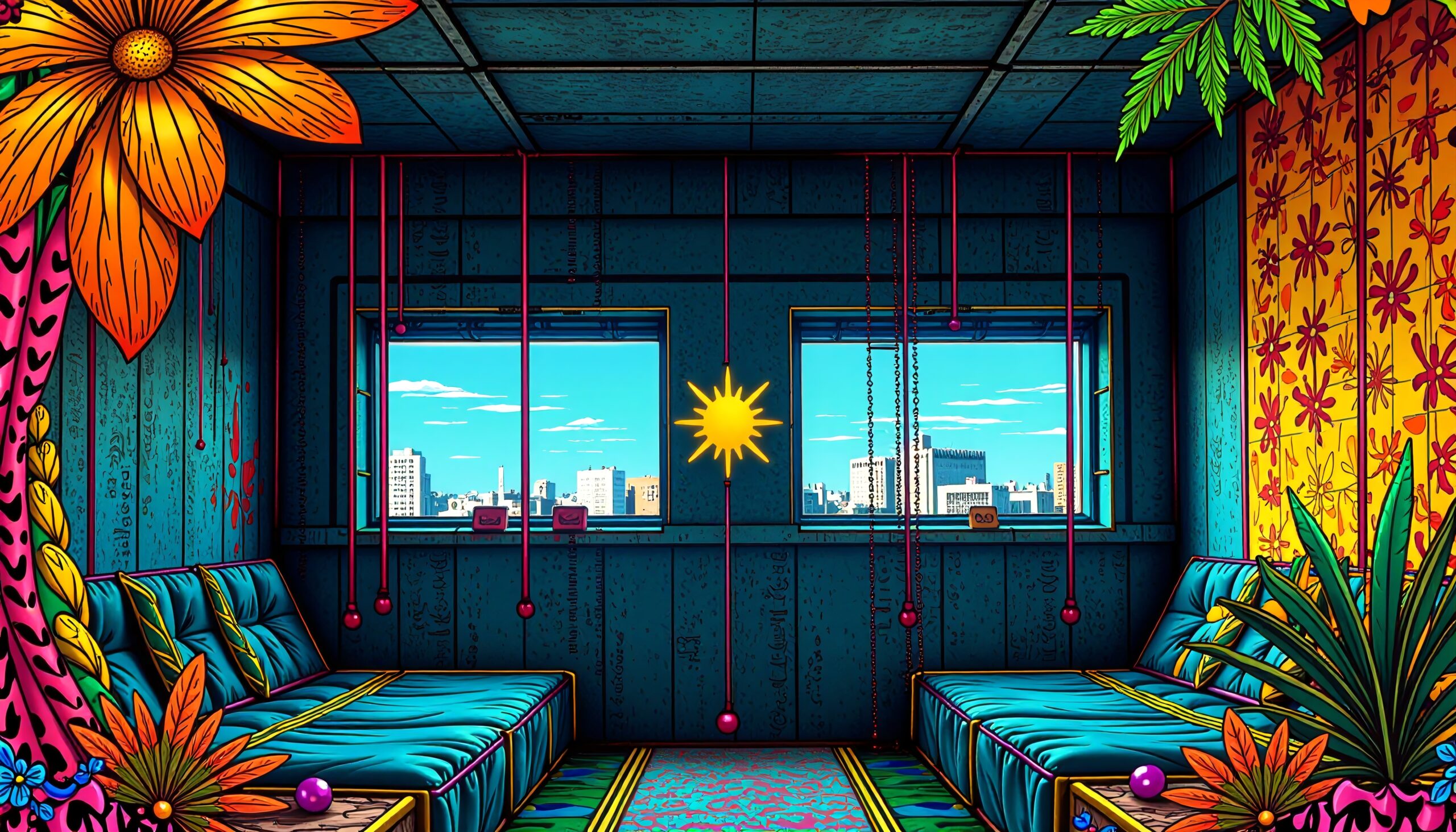 Vibrant Room With Surreal Decor