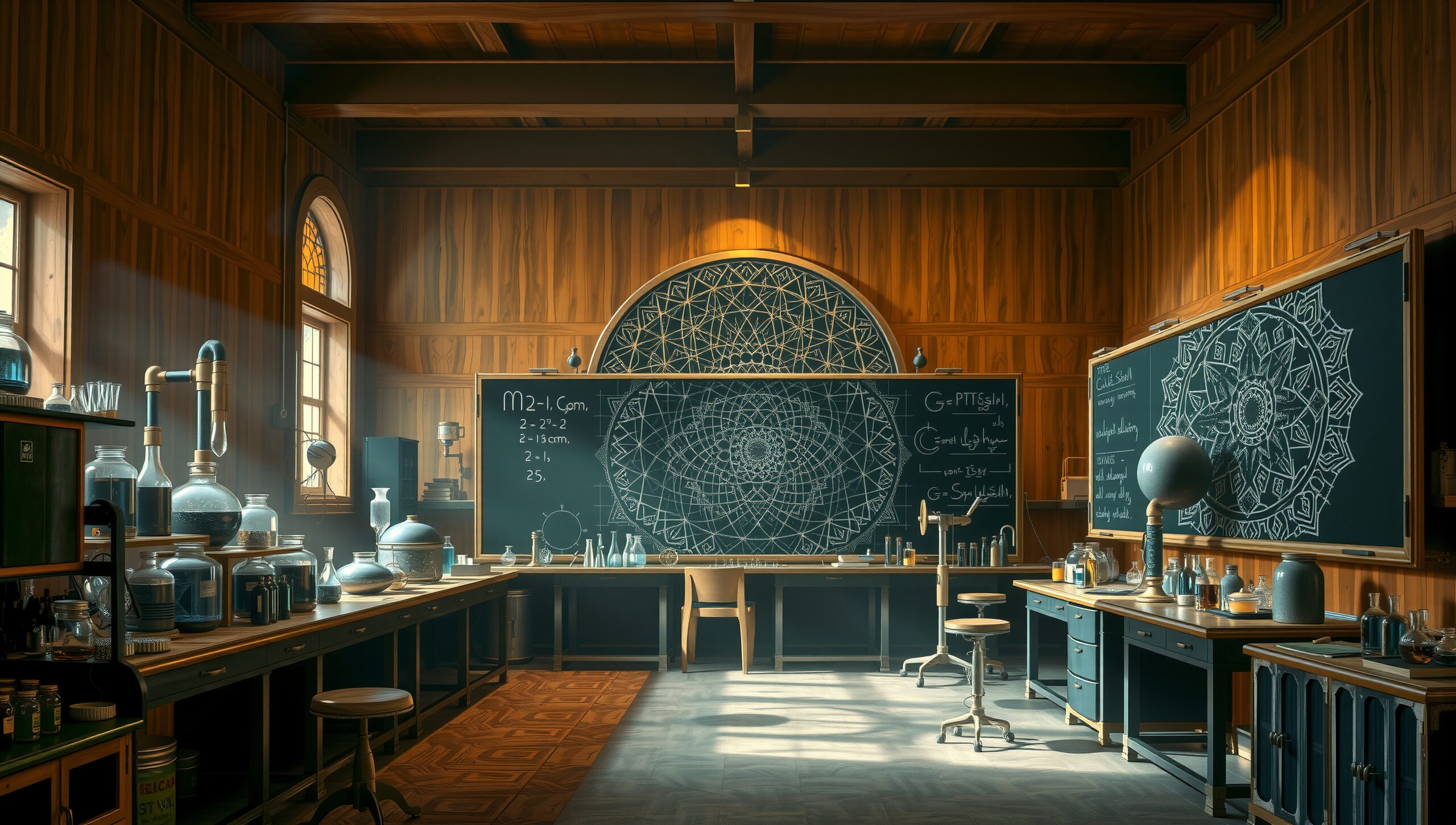 Historic Academic Laboratory with Chalkboards